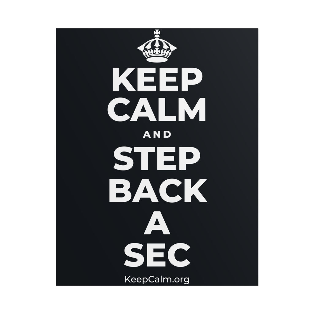 KEEP CALM AND STEP BACK A SEC Poster (Dark)