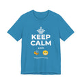 KEEP CALM AND BEE HAPPY T-Shirt (White–Asphalt)