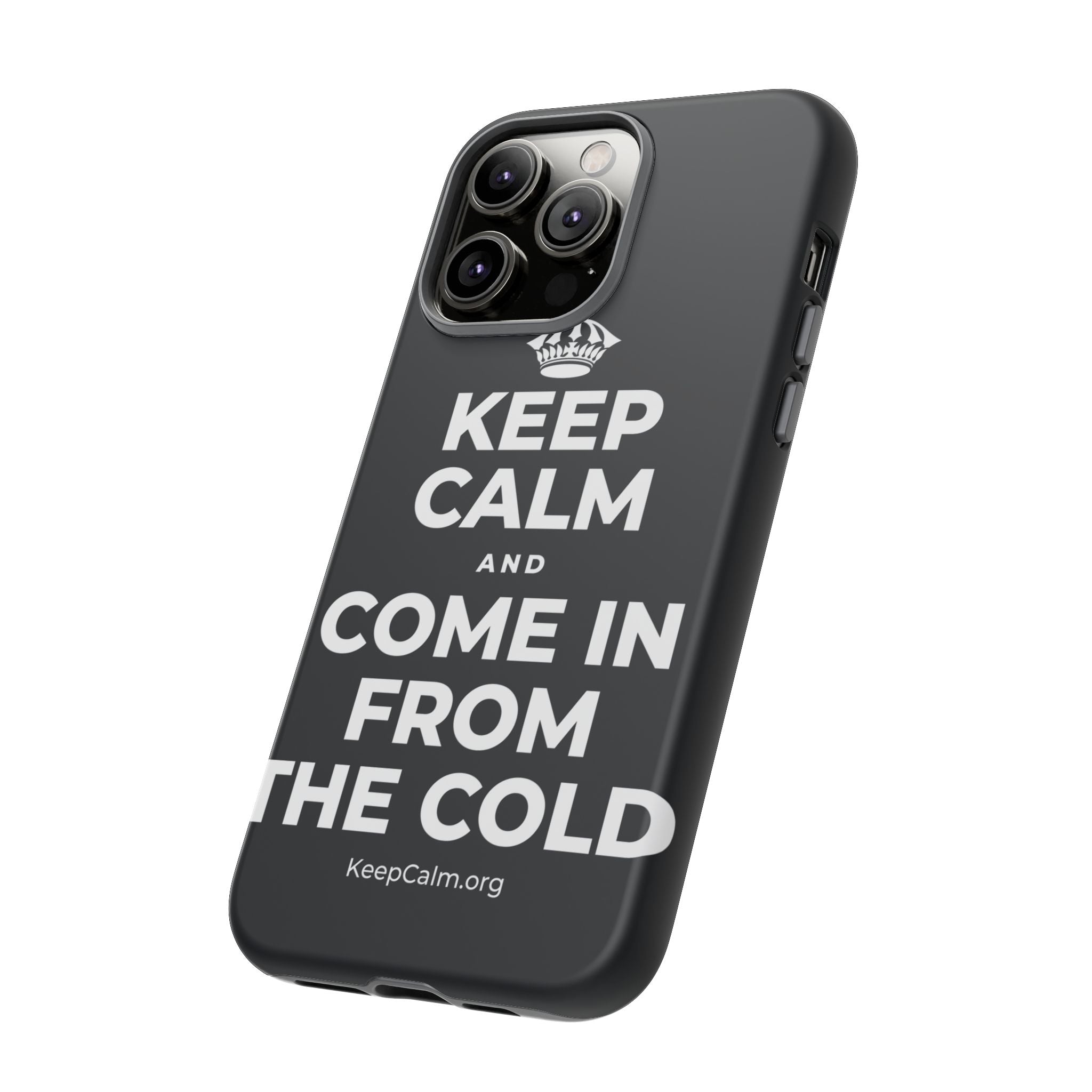 KEEP CALM AND COME IN FROM THE COLD Phone Case (Dark)