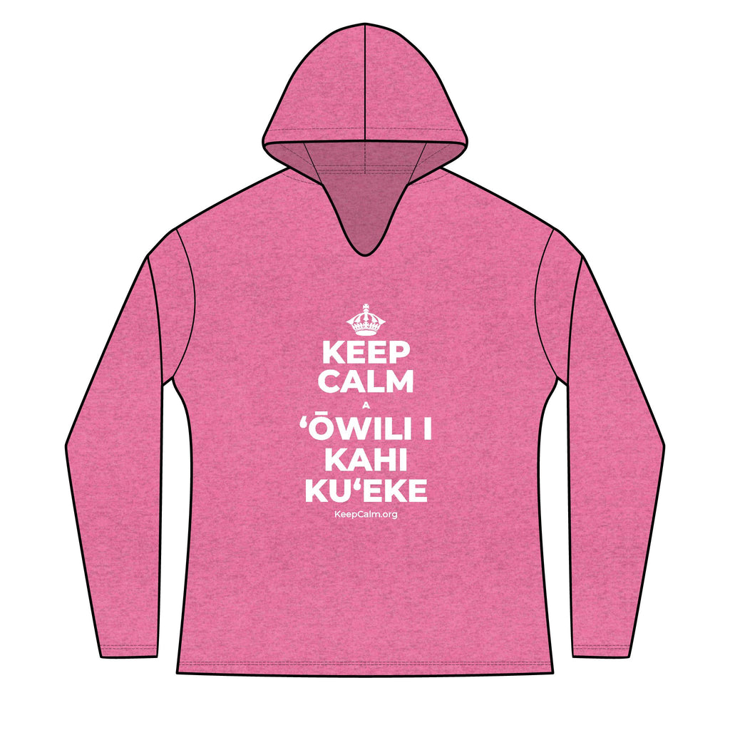 KEEP CALM A ʻŌWILI I KAHI KUʻEKE Women's Long Sleeve Hoodie