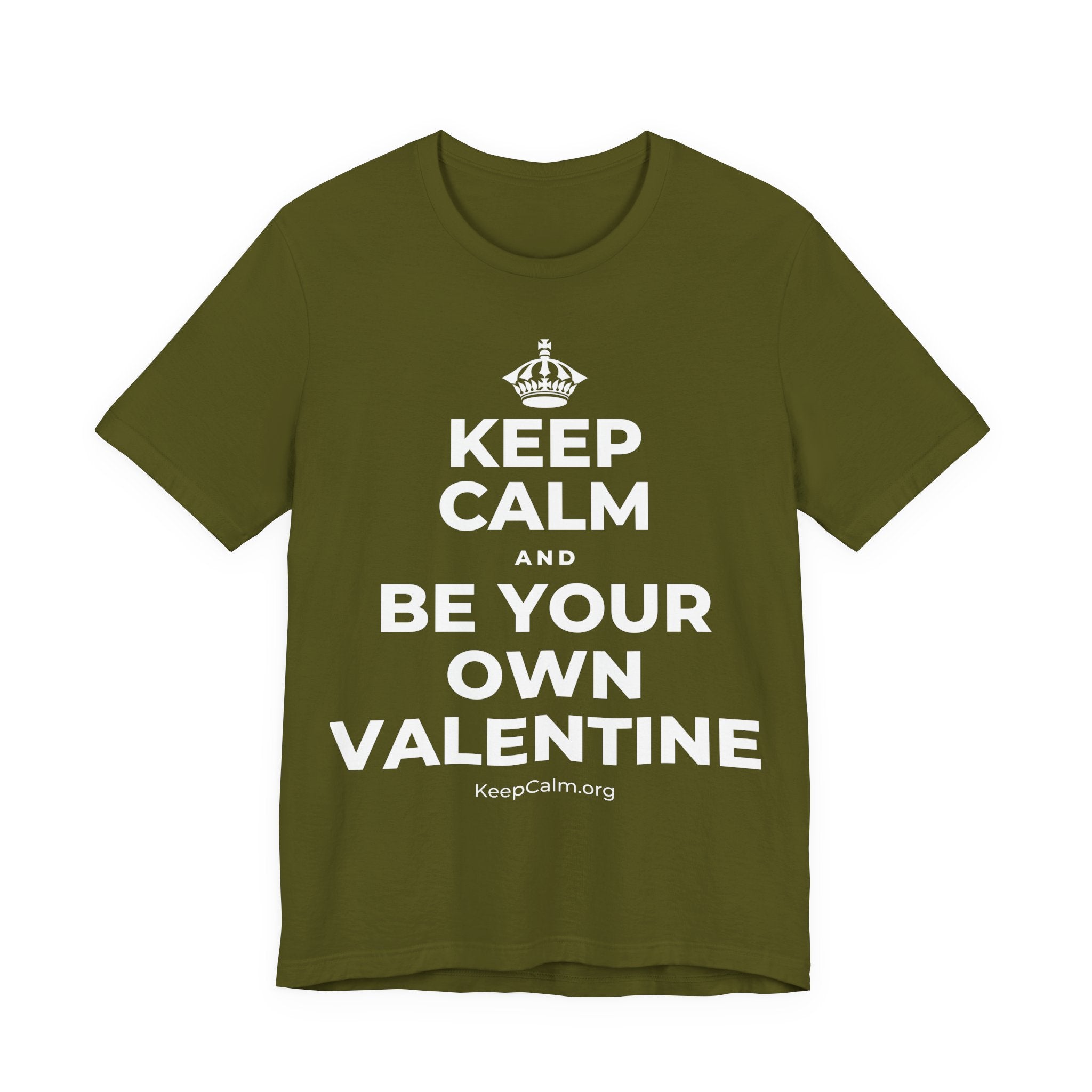 KEEP CALM AND BE YOUR OWN VALENTINE T-Shirt (Baby Blue–Silver)