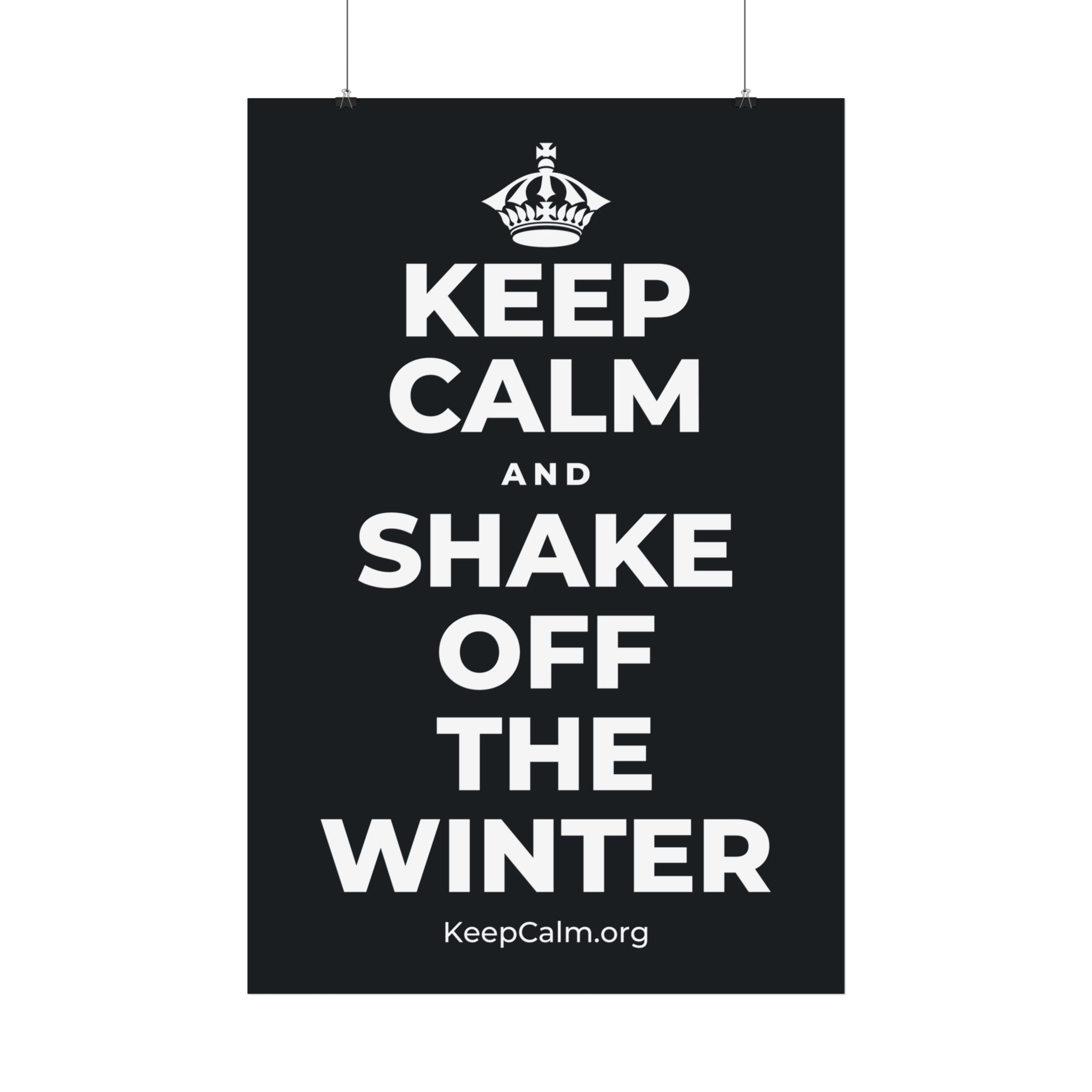 KEEP CALM AND SHAKE OFF THE WINTER Satin Poster (Dark)