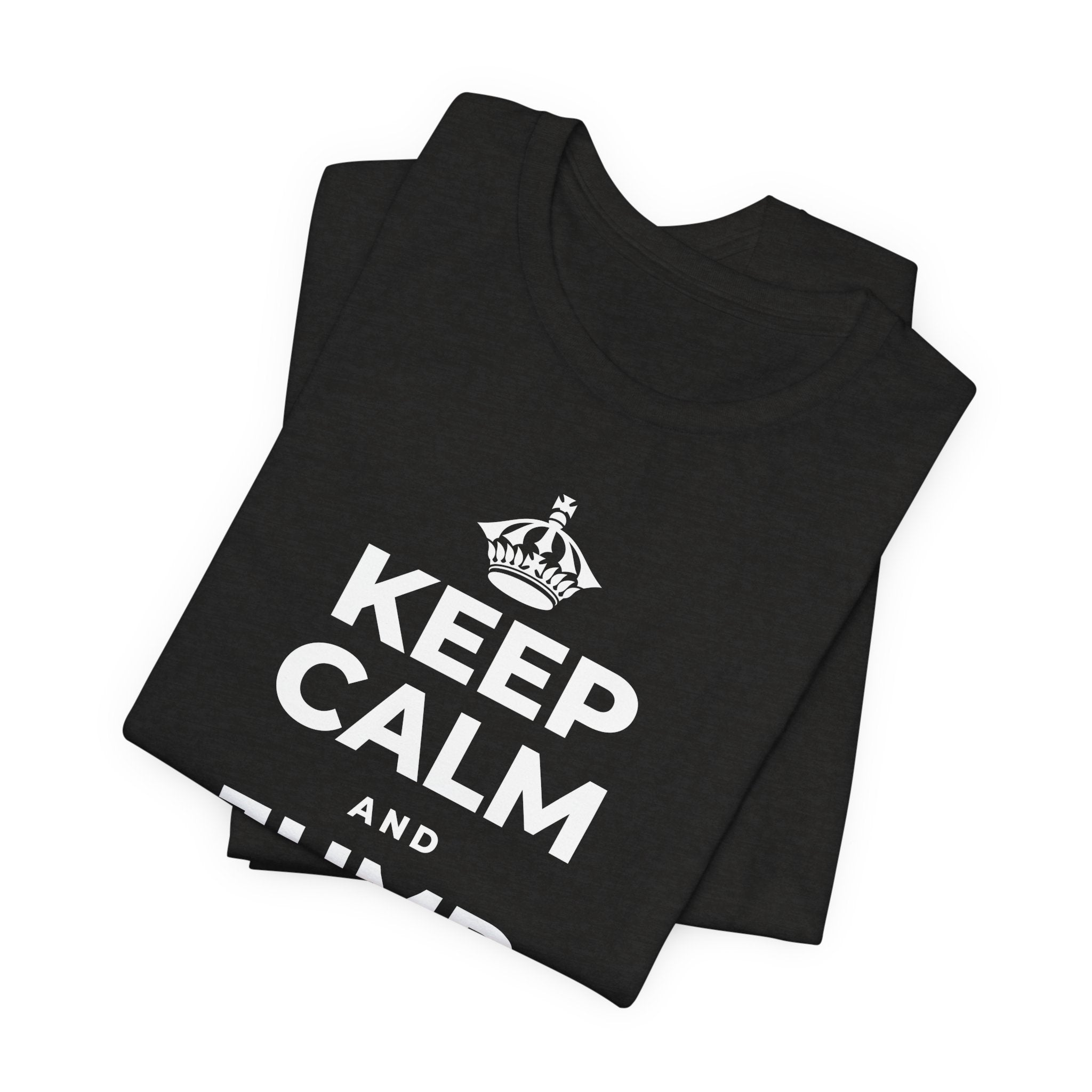 KEEP CALM AND JUMP IN A PUDDLE T-Shirt (Soft Cream–Heather Mauve)