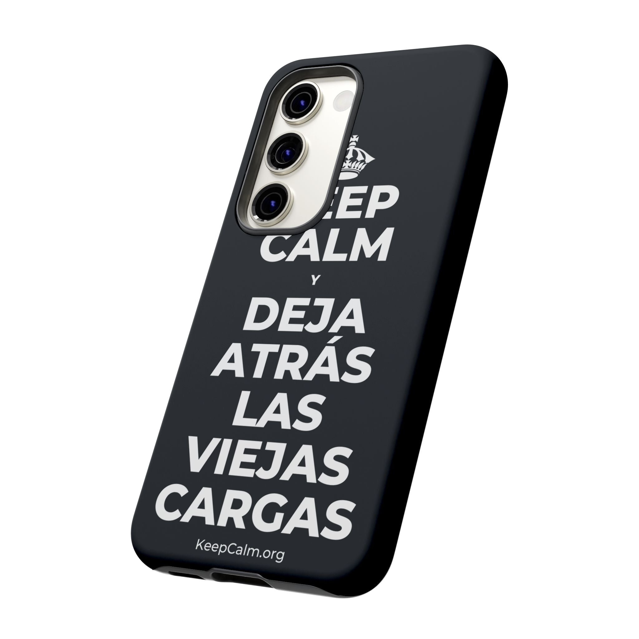 KEEP CALM Y DEJA ATRÁS LAS VIEJAS CARGAS Phone Case (Dark)