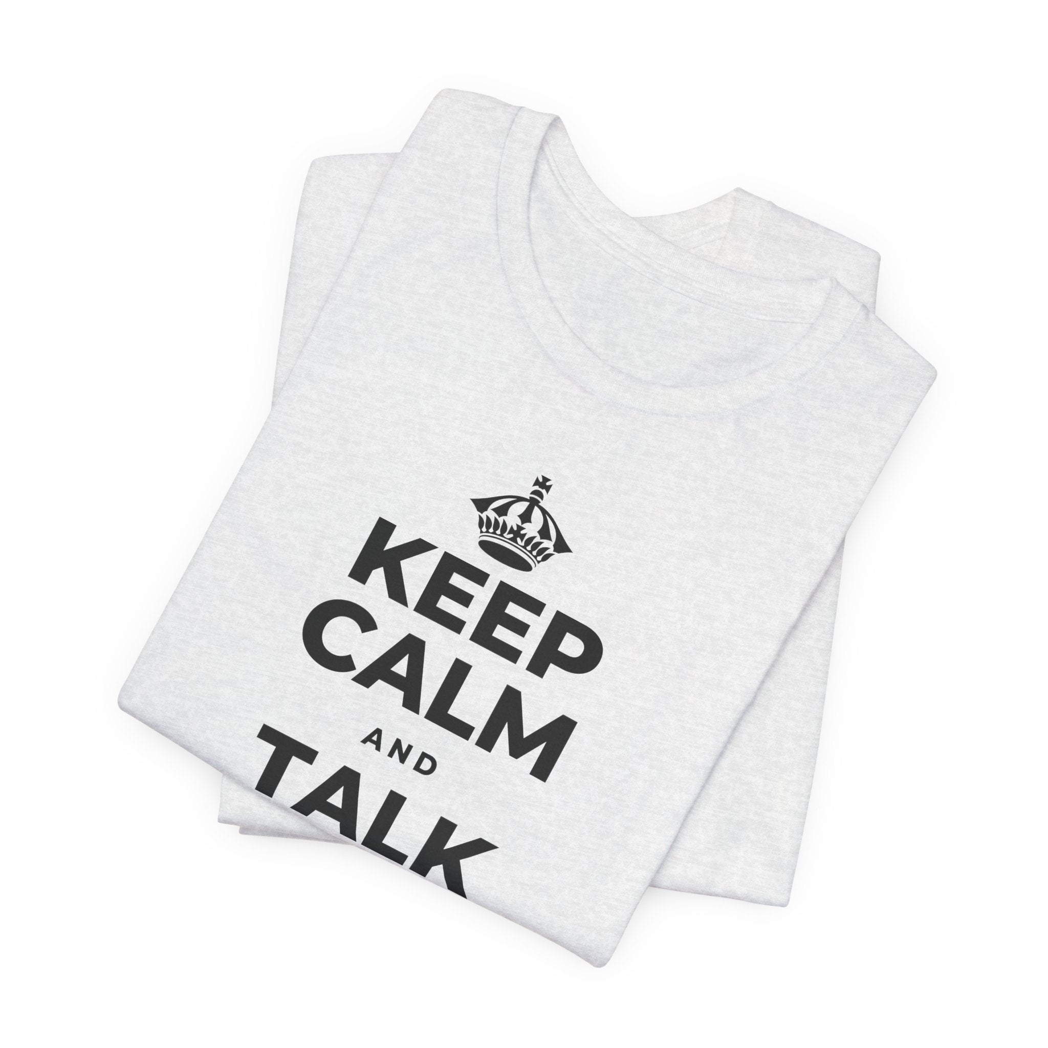 KEEP CALM AND TALK KINDLY TO YOURSELF T-Shirt (Soft Cream–Heather Mauve)