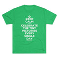 KEEP CALM AND CELEBRATE THE TINY VICTORIES EVERY SINGLE DAY Tri-Blend Tee