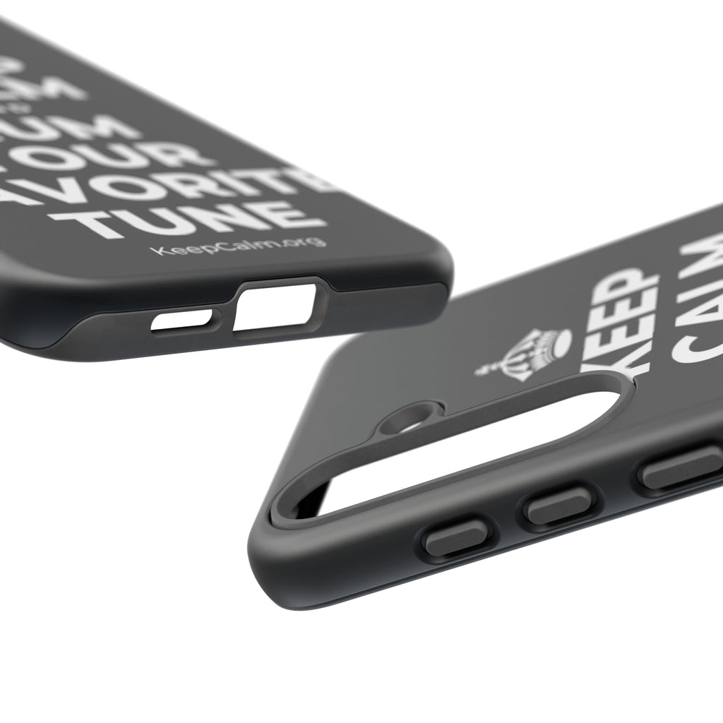 KEEP CALM AND HUM YOUR FAVORITE TUNE Phone Case (Dark)