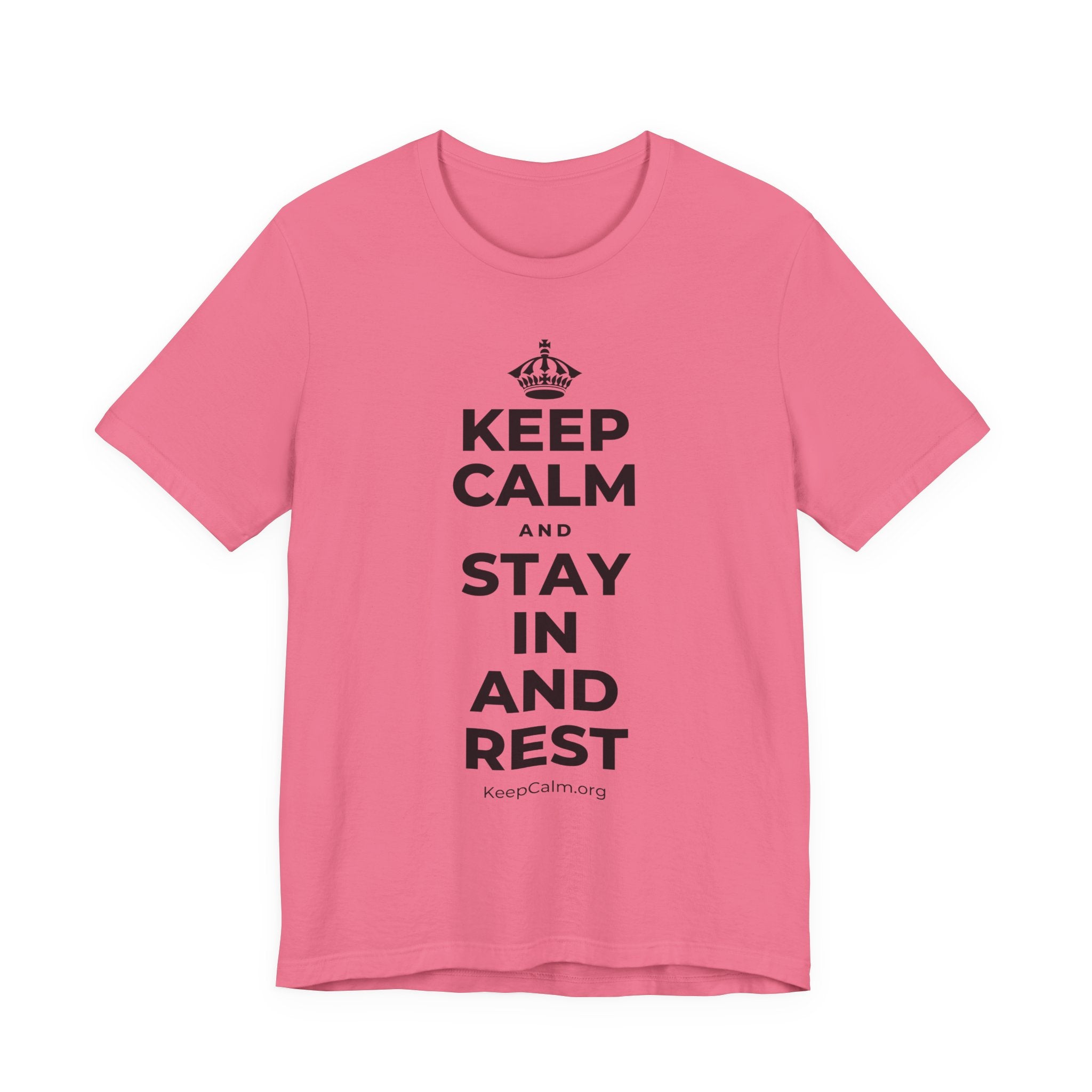 KEEP CALM AND STAY IN AND REST T-Shirt (Military Green–Autumn)