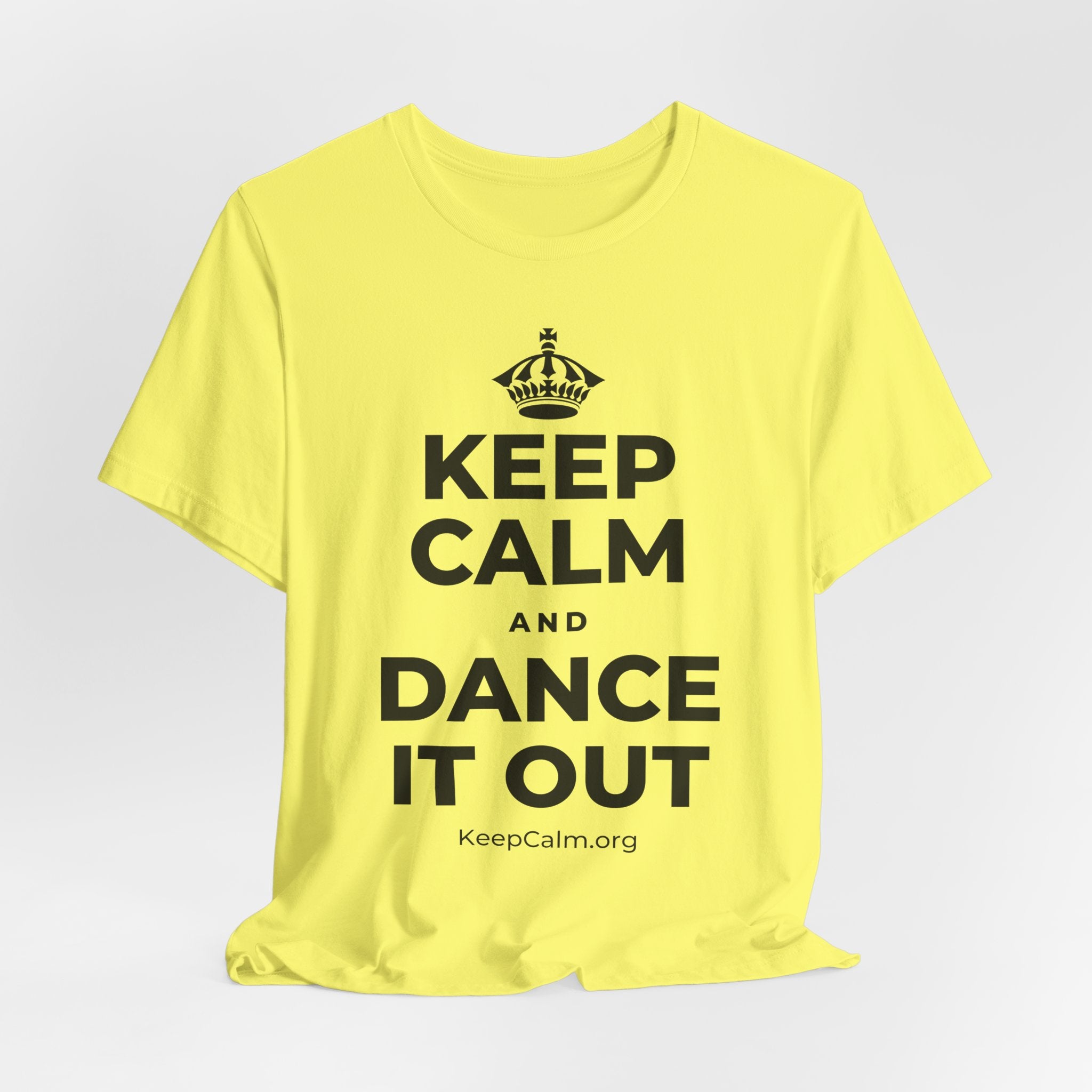 KEEP CALM AND DANCE IT OUT T-Shirt (Soft Cream–Heather Mauve)