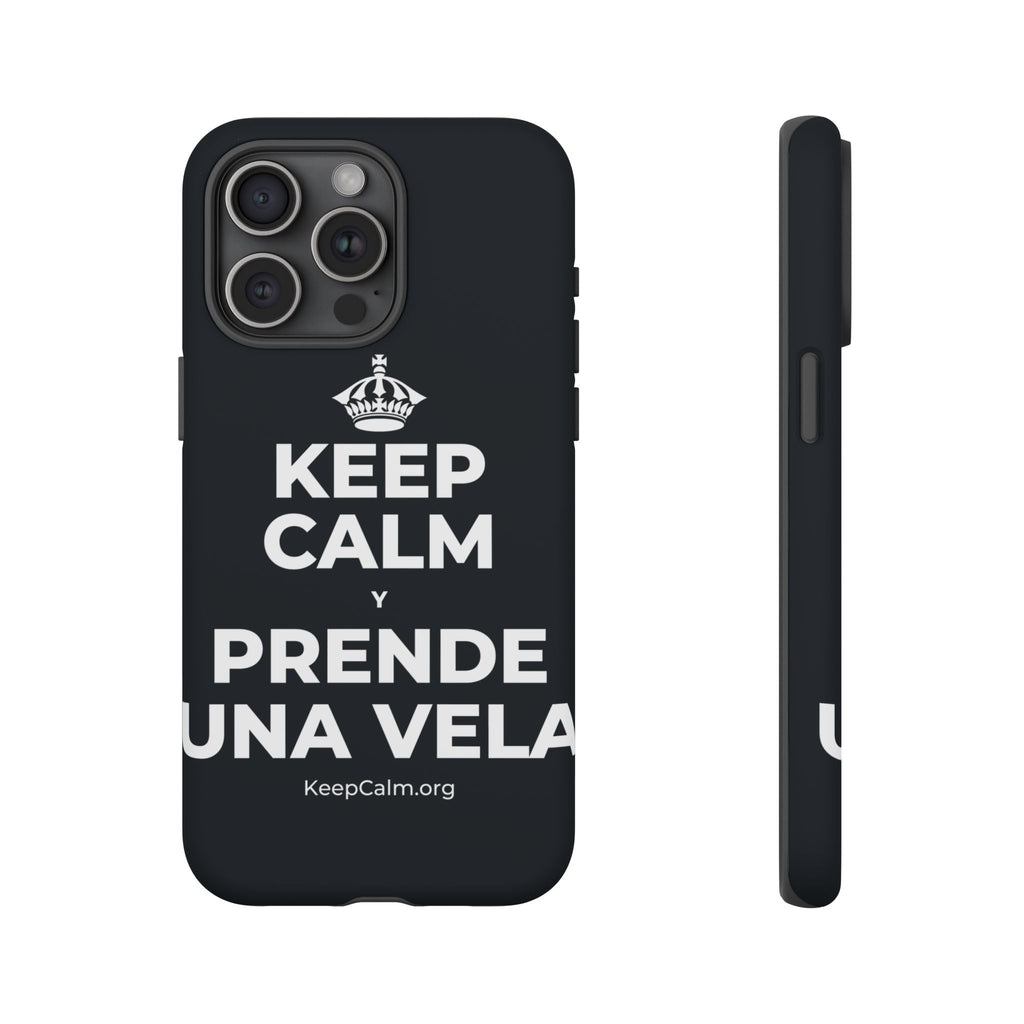 KEEP CALM Y PRENDE UNA VELA Phone Case (Dark)