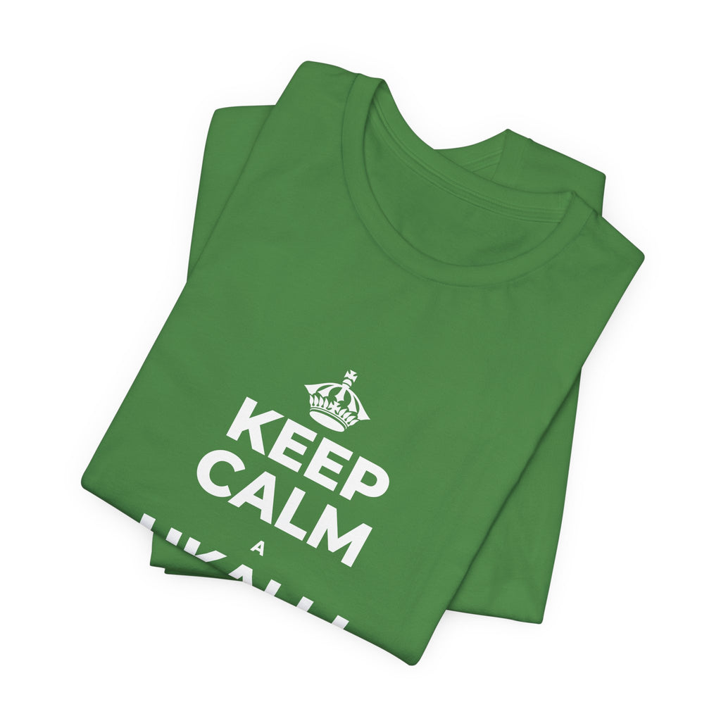 KEEP CALM A UKALI I KOU ʻĀLOHILOHI T-Shirt (Baby Blue–Silver)