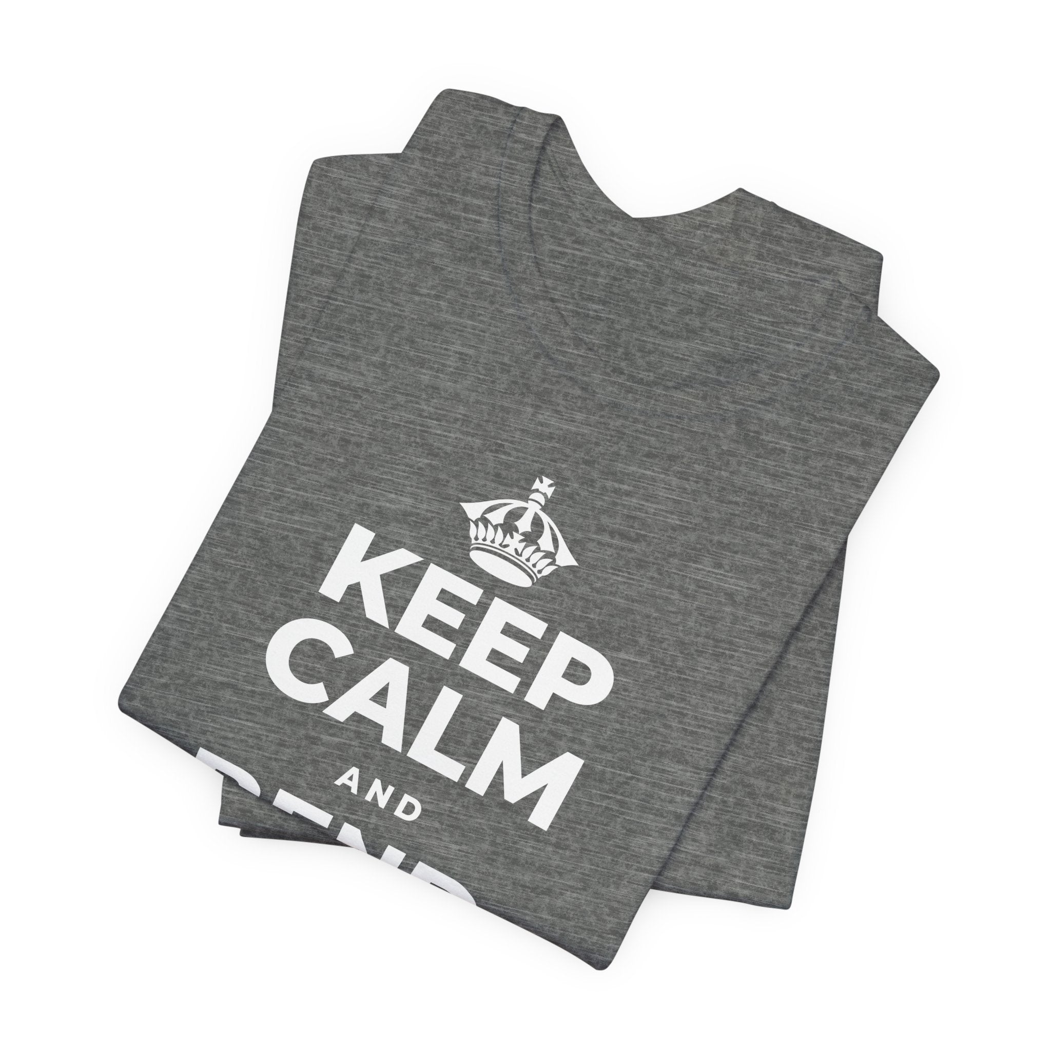 KEEP CALM AND BEND, DON'T BREAK T-Shirt (Baby Blue–Silver)