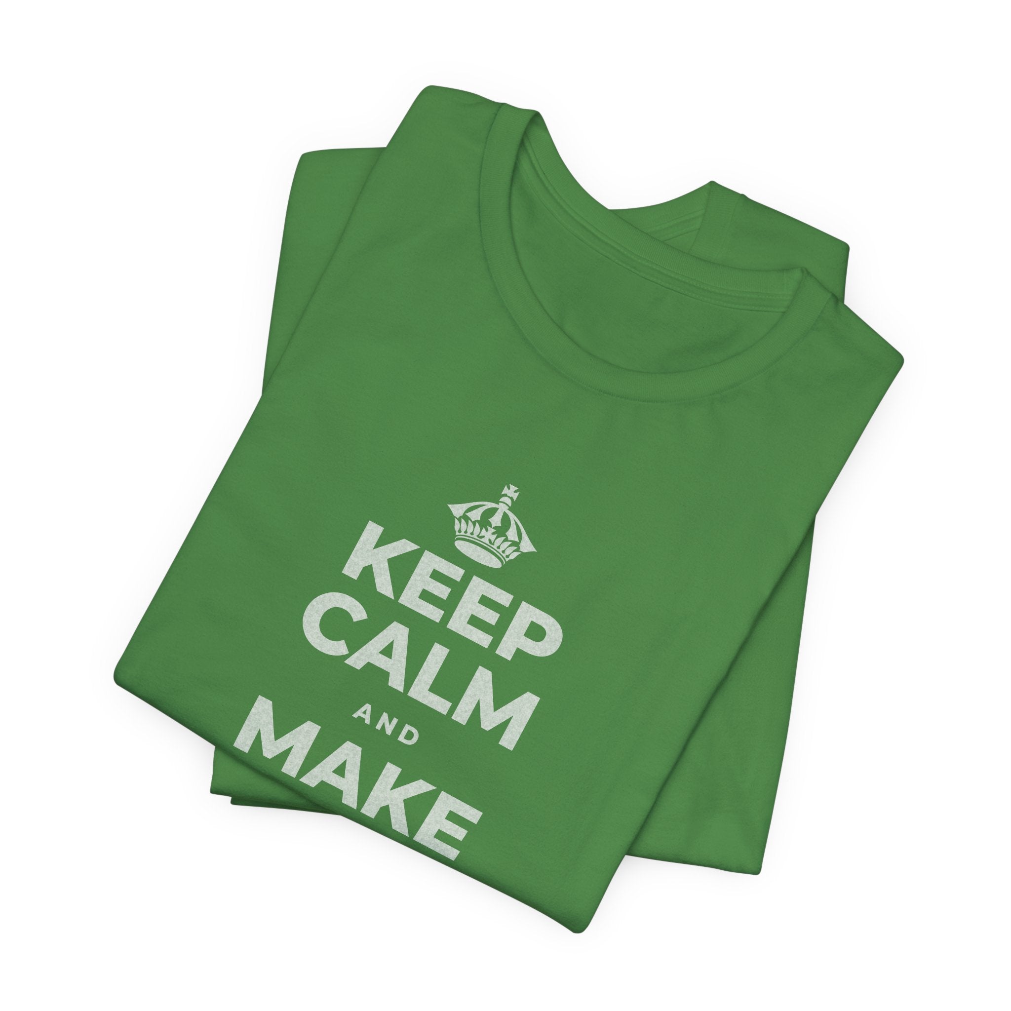 KEEP CALM AND MAKE SOMETHING T-Shirt (Baby Blue–Silver)