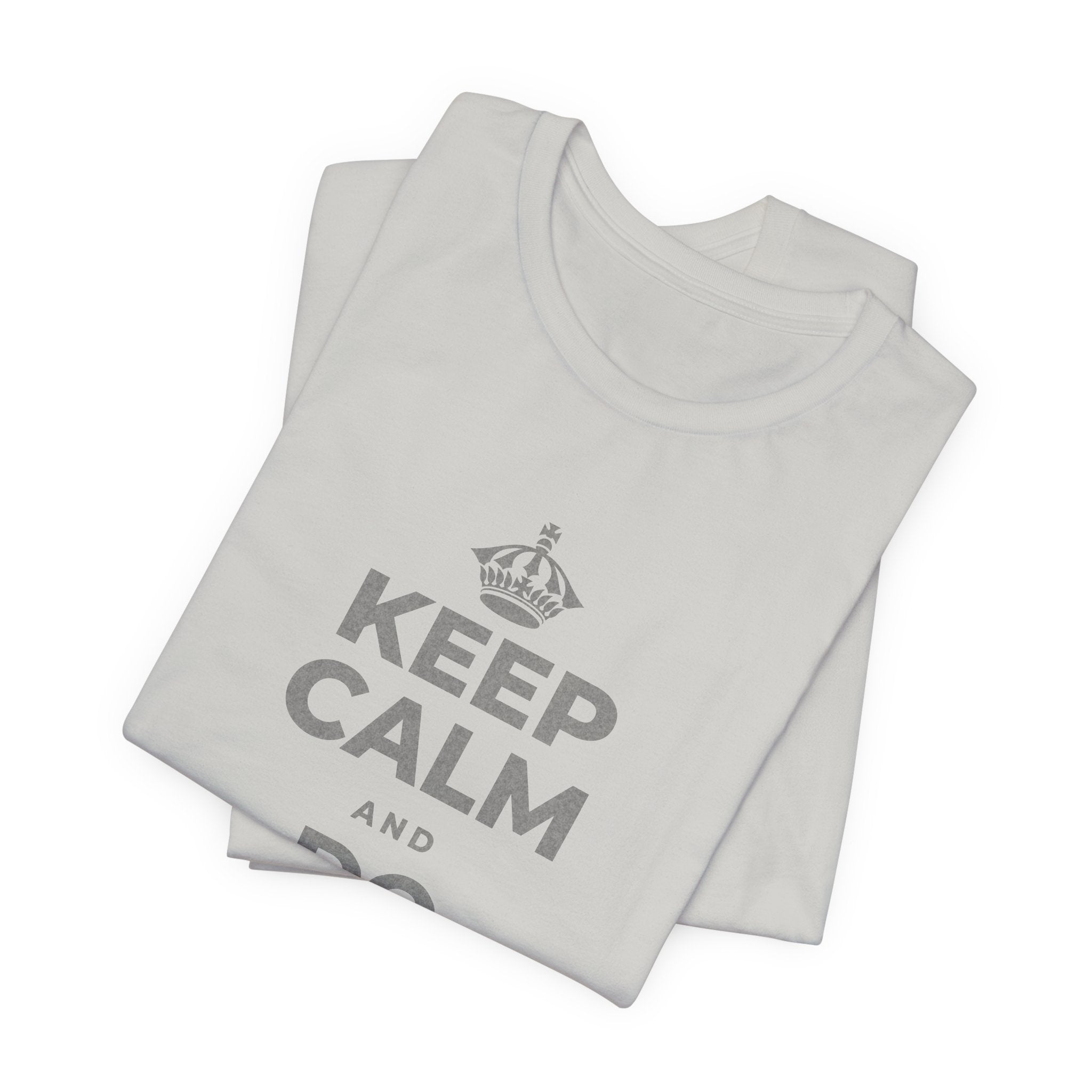 KEEP CALM AND DO TODAY'S REP T-Shirt (Baby Blue–Silver)