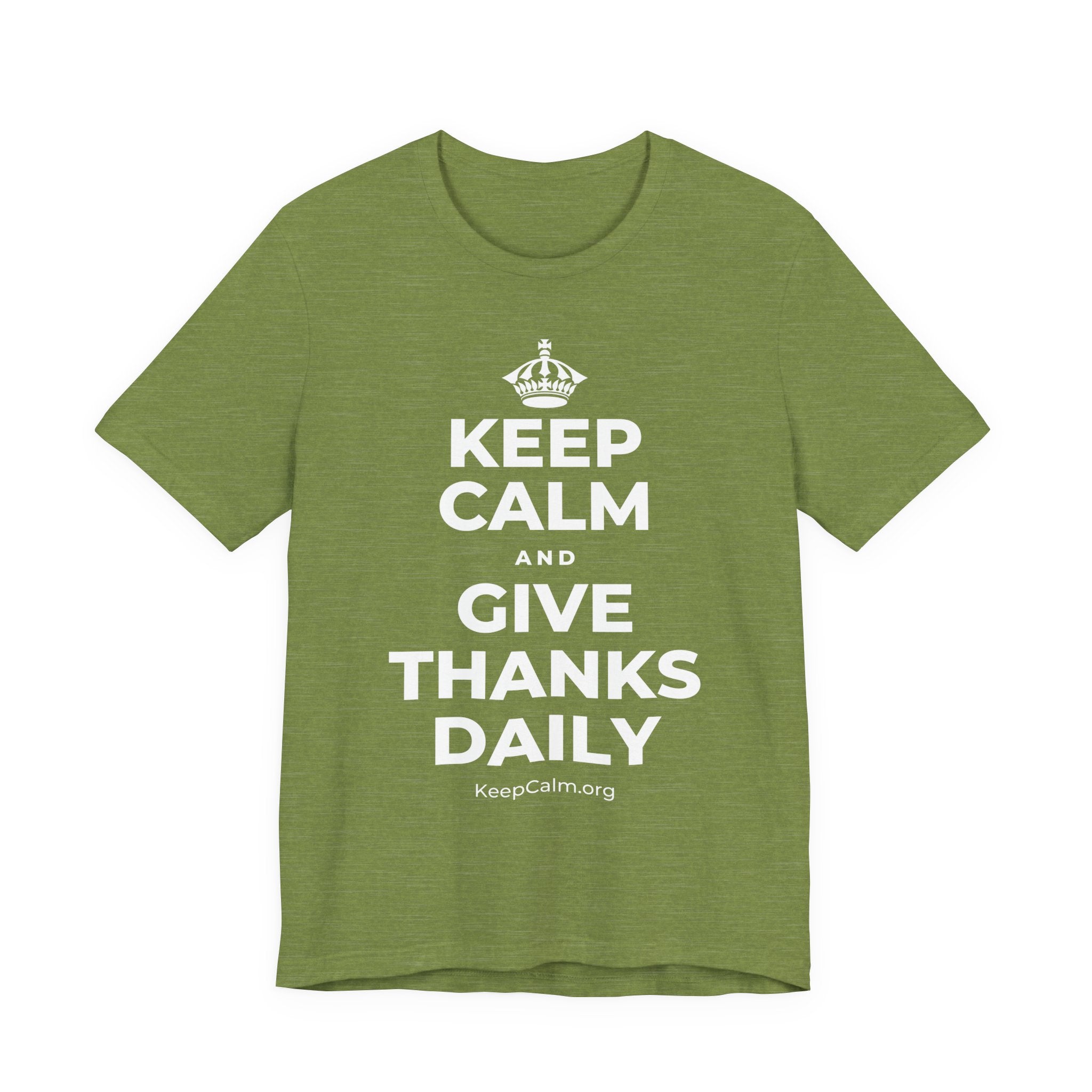 KEEP CALM AND GIVE THANKS DAILY T-Shirt (Baby Blue–Silver)