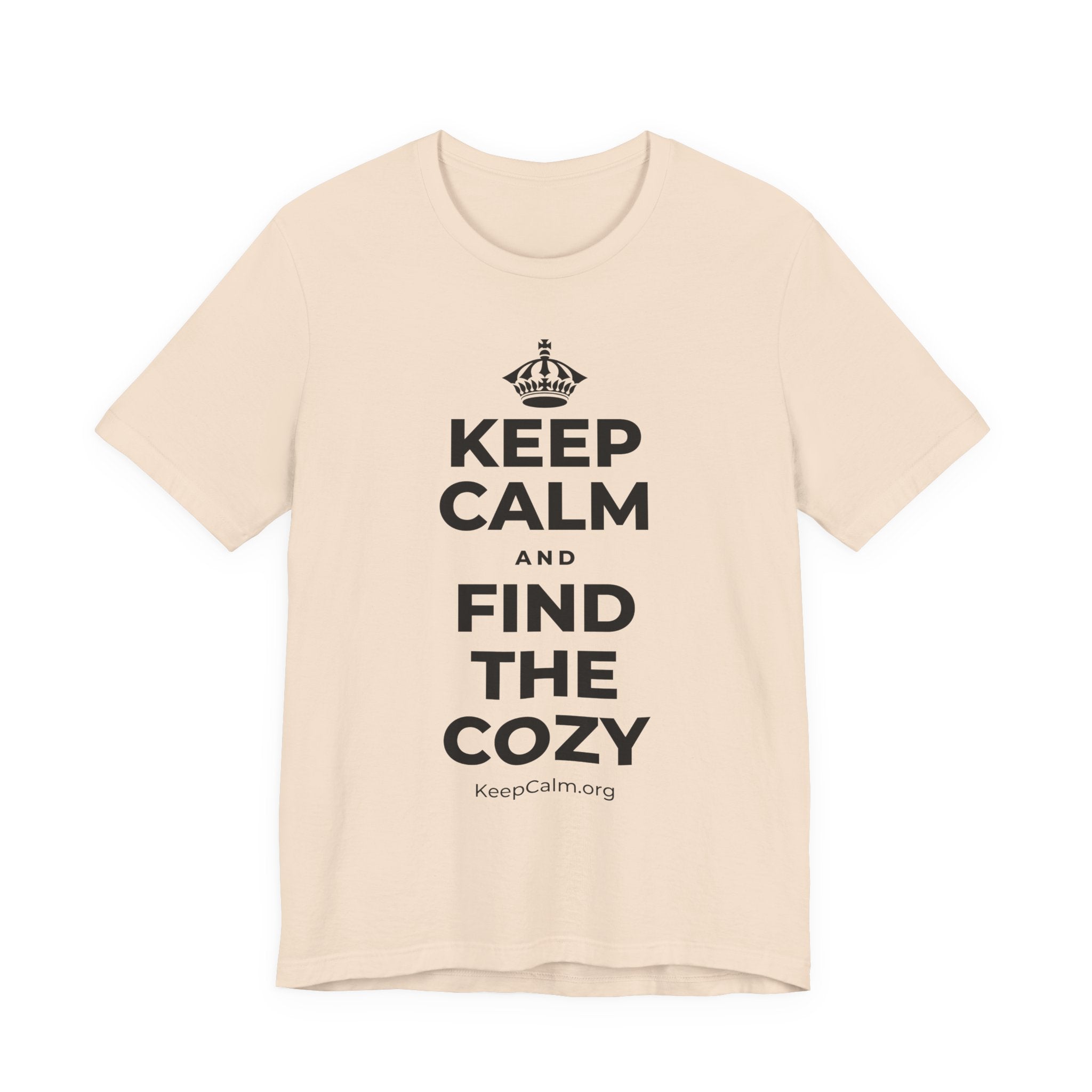 KEEP CALM AND FIND THE COZY T-Shirt (Soft Cream–Heather Mauve)