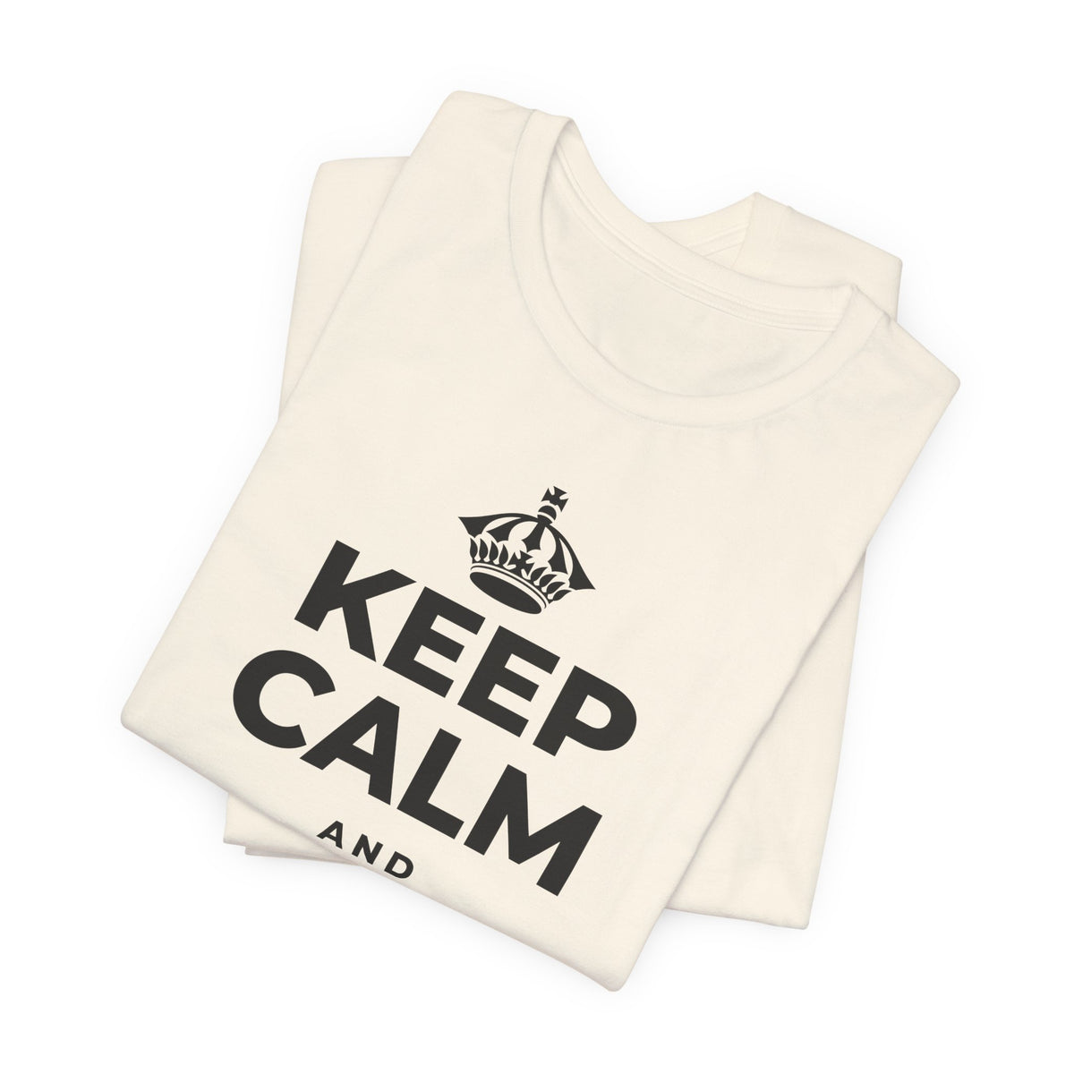 KEEP CALM AND வார இறுதிக்குள் மெதுவாக இறங்குங்கள் T-Shirt (White–Asphalt)