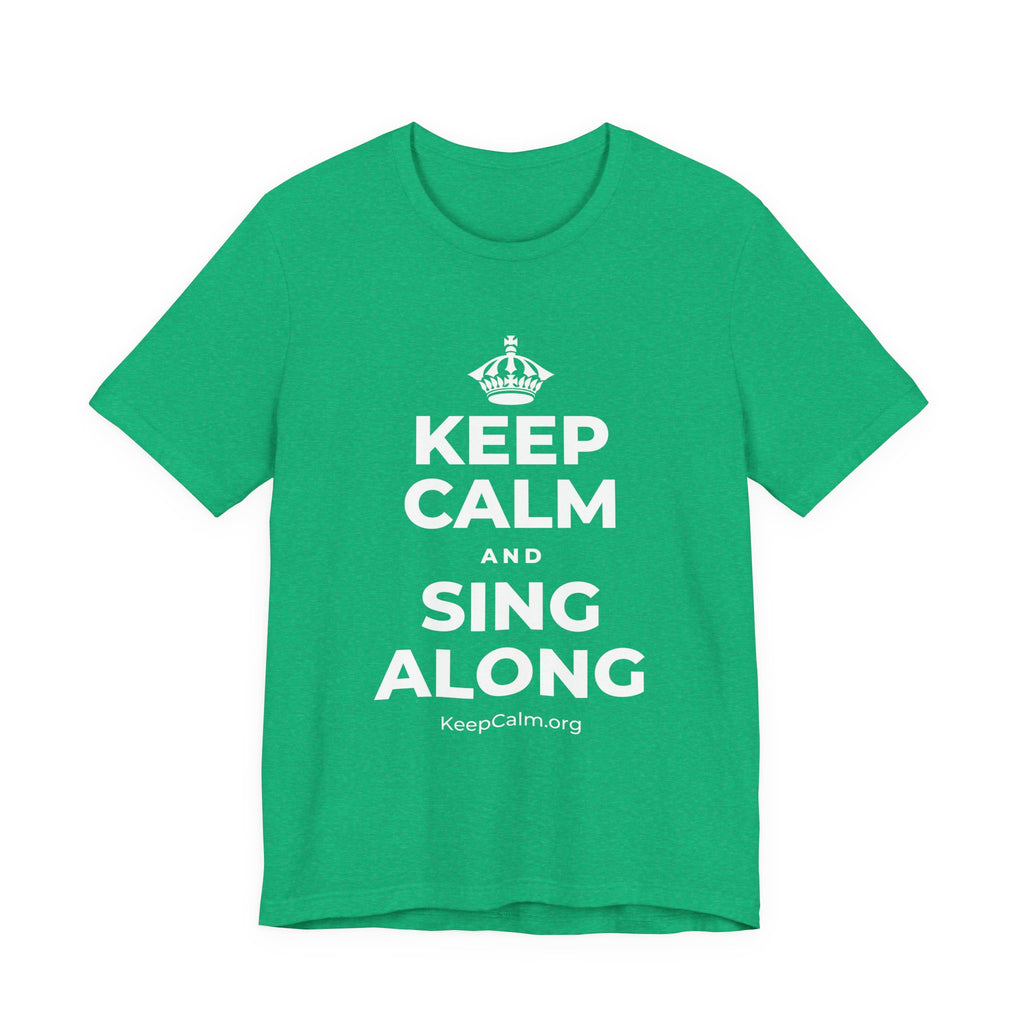 KEEP CALM AND SING ALONG T-Shirt (Baby Blue–Silver)