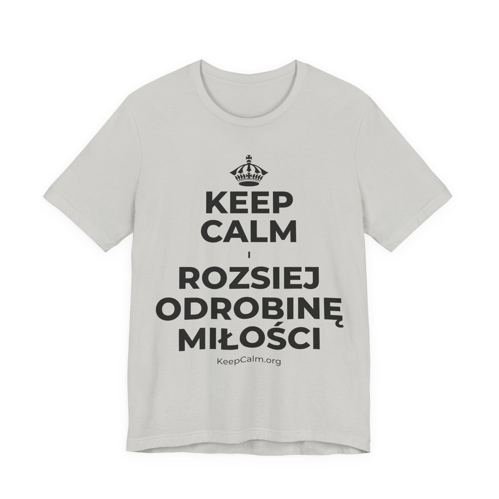 KEEP CALM I ROZSIEJ ODROBINĘ MIŁOŚCI T-Shirt (Baby Blue–Silver)