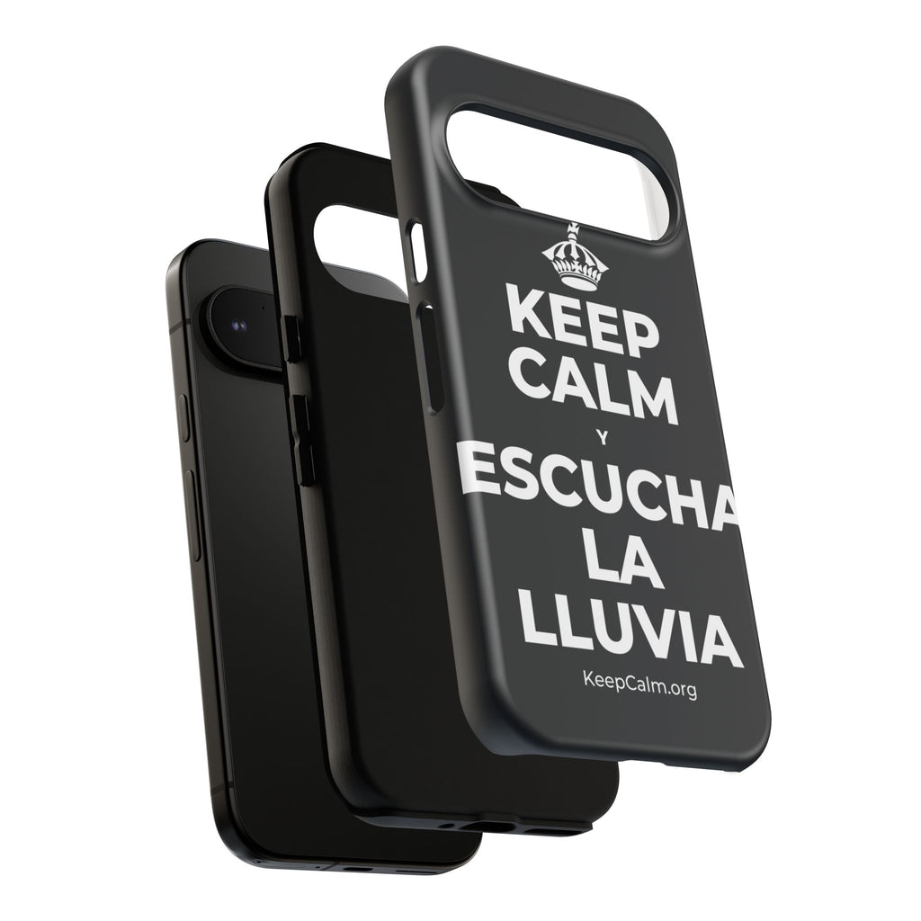 KEEP CALM Y ESCUCHA LA LLUVIA Phone Case (Dark)