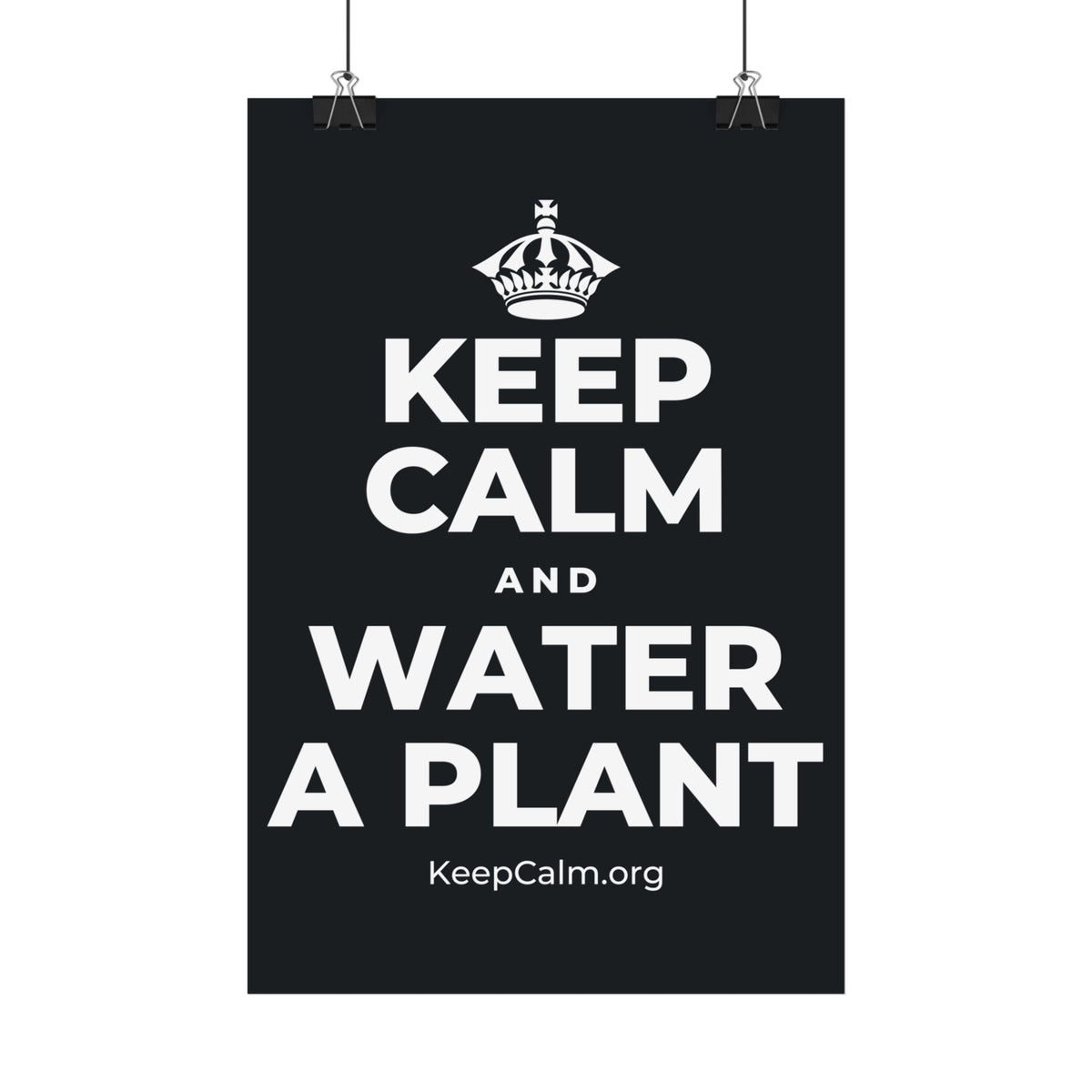 KEEP CALM AND WATER A PLANT Satin Poster (Dark)