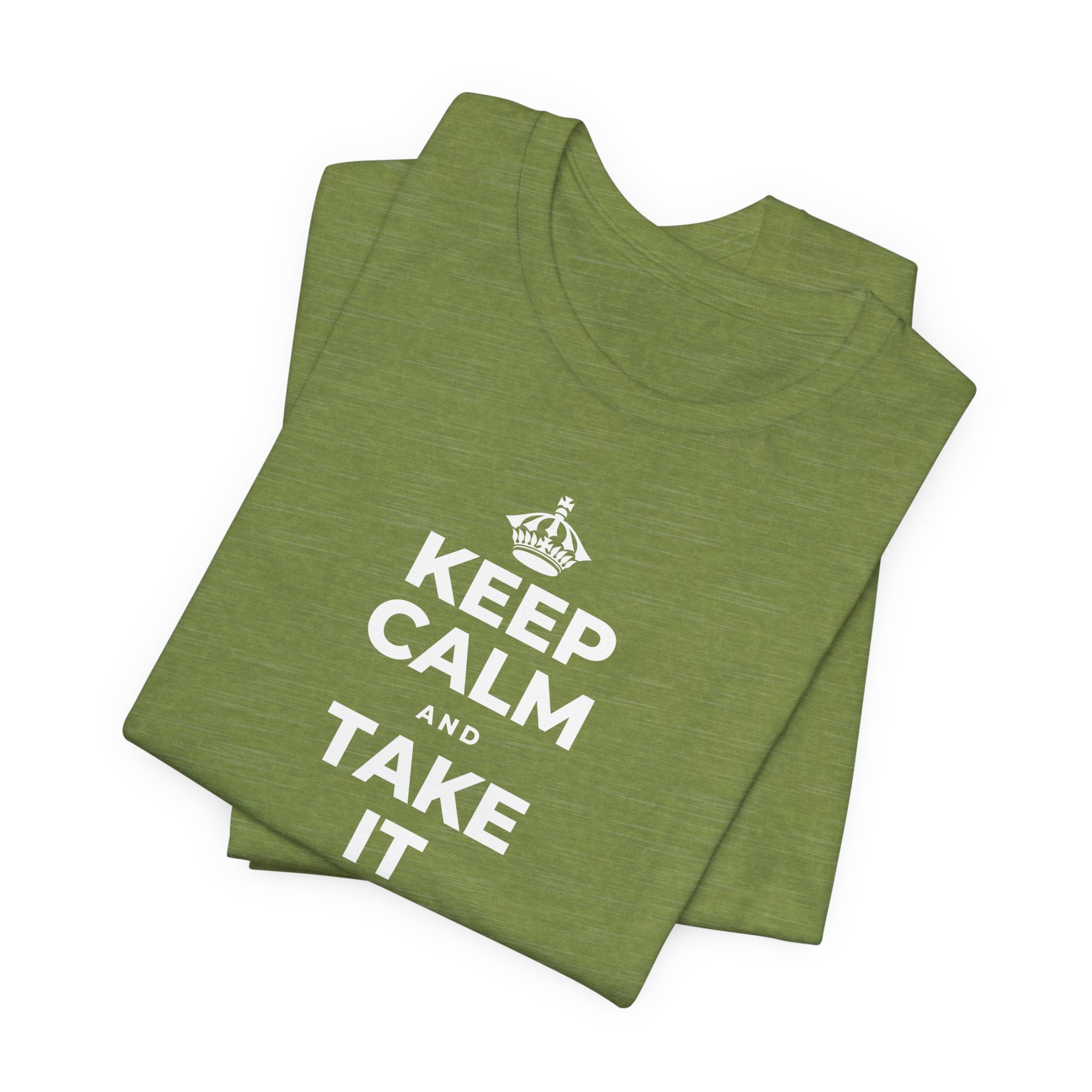 KEEP CALM AND TAKE IT ONE DAY AT A TIME T-Shirt (Baby Blue–Silver)