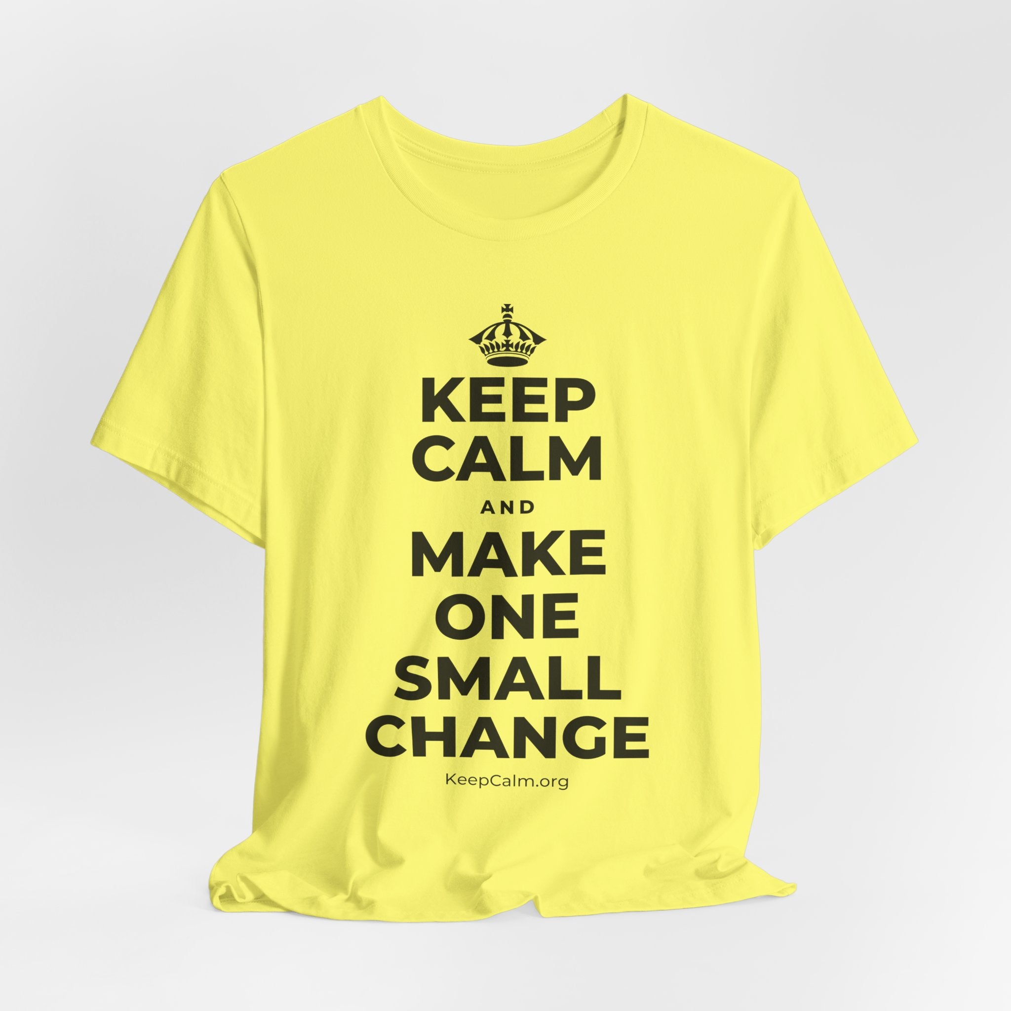 KEEP CALM AND MAKE ONE SMALL CHANGE T-Shirt (Soft Cream–Heather Mauve)