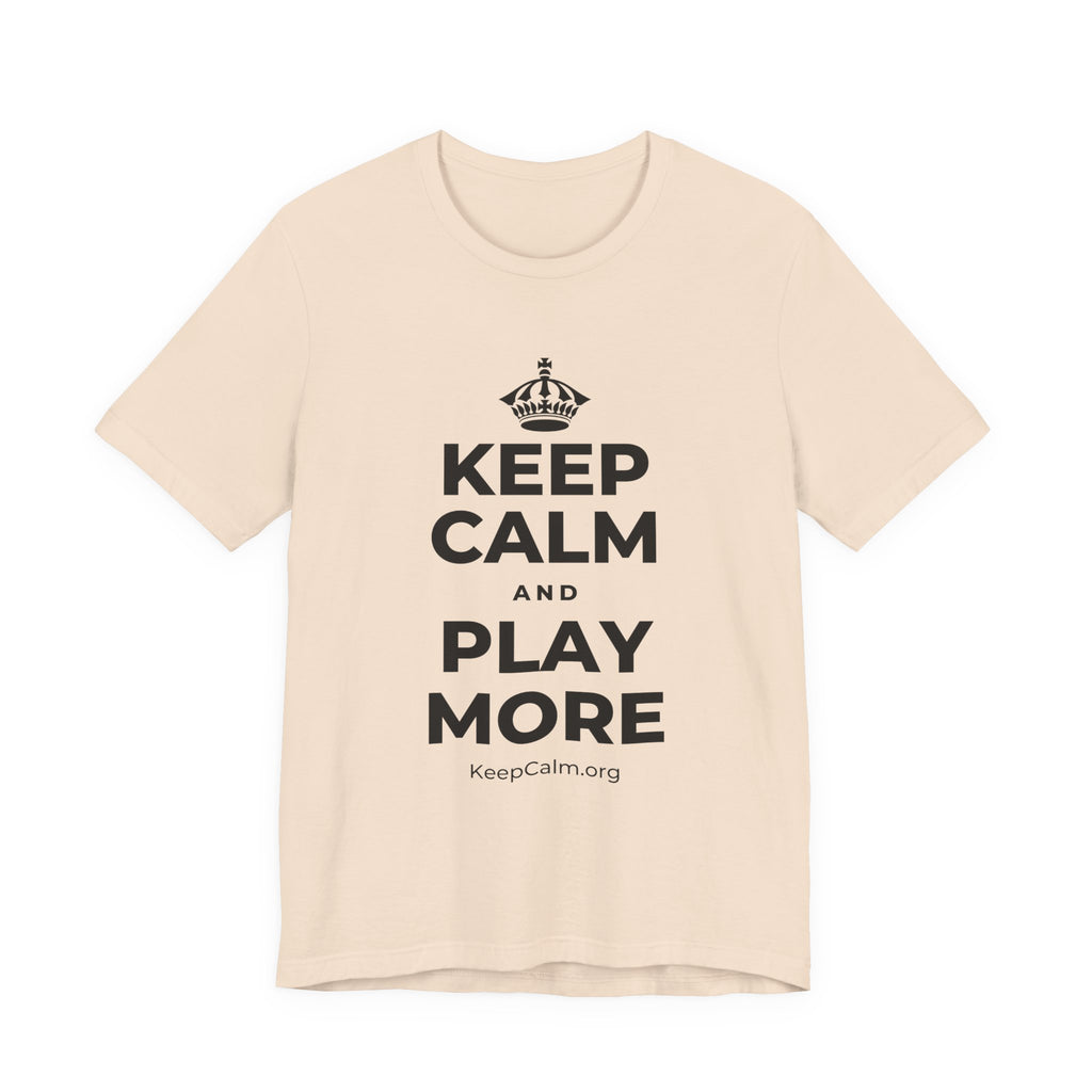 KEEP CALM AND PLAY MORE T-Shirt (Soft Cream–Heather Mauve)