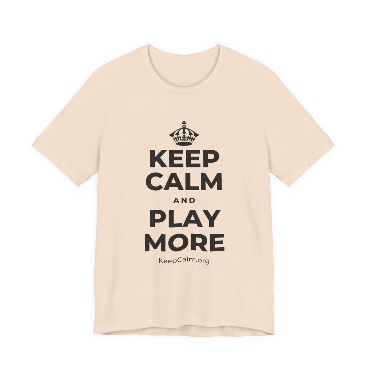 KEEP CALM AND PLAY MORE T-Shirt (Soft Cream–Heather Mauve)