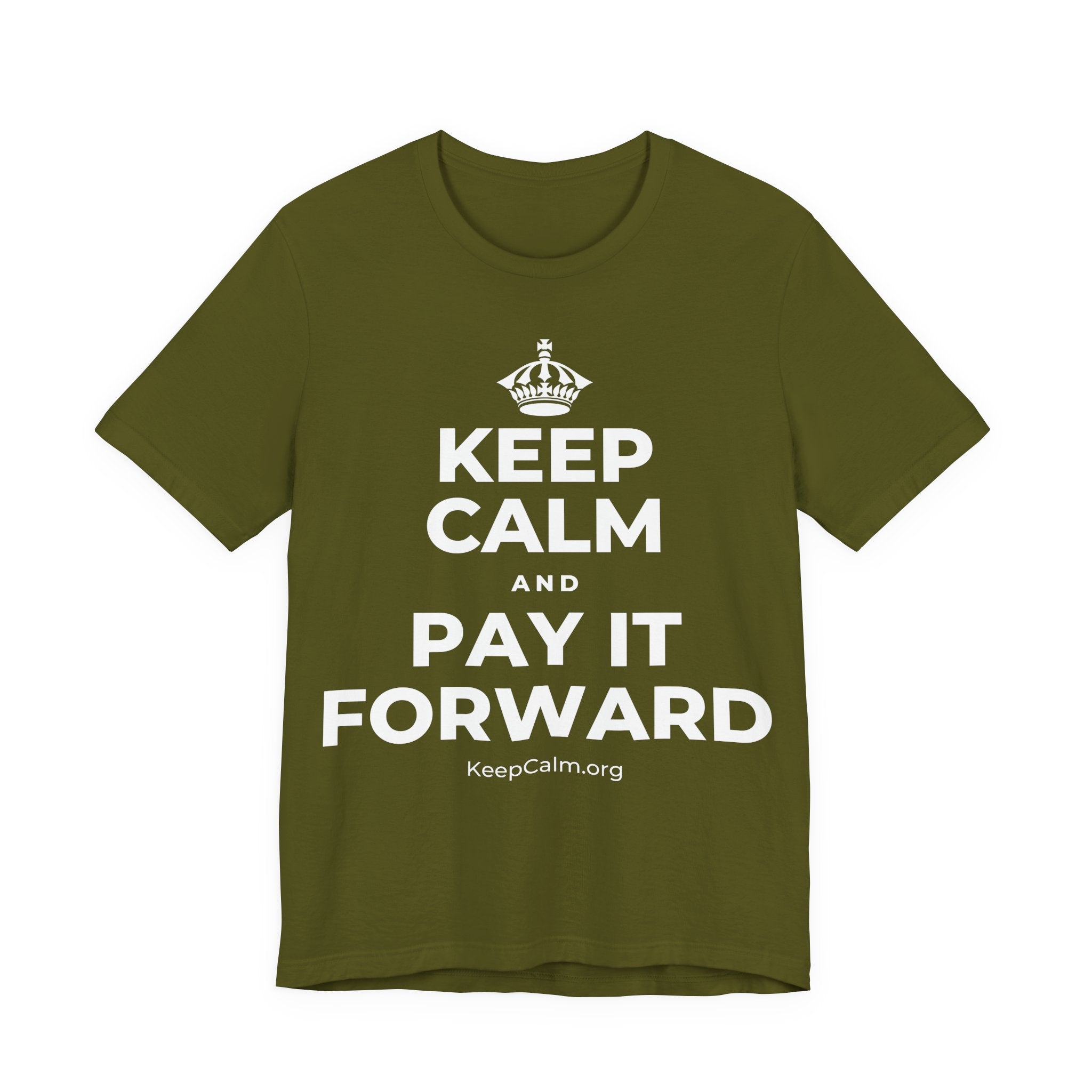 KEEP CALM AND PAY IT FORWARD T-Shirt (Baby Blue–Silver)