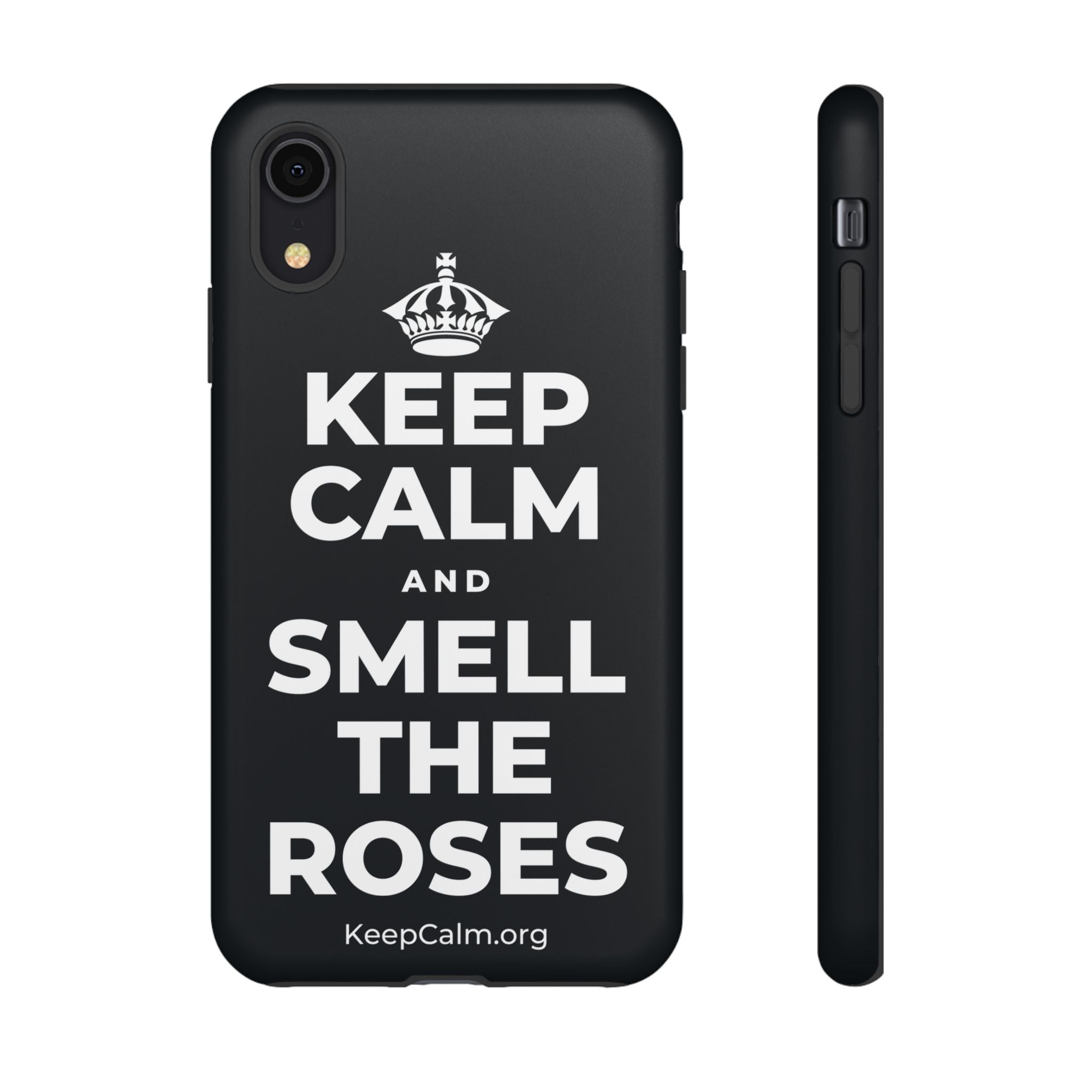 KEEP CALM AND SMELL THE ROSES Phone Case (Dark)