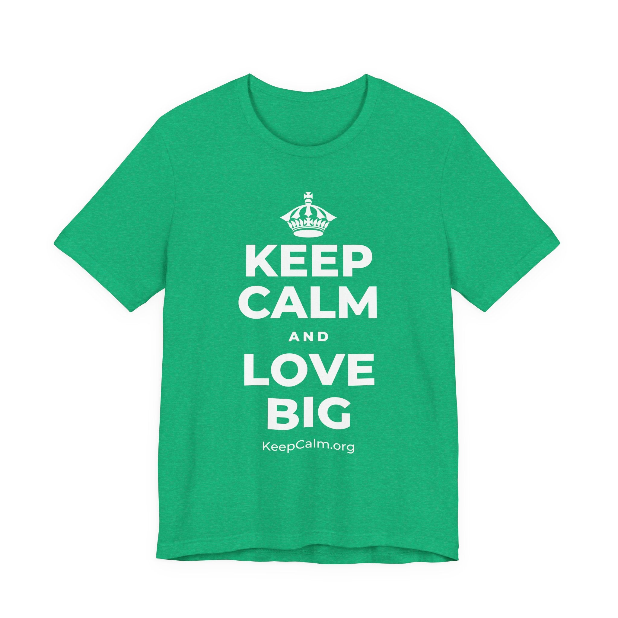 KEEP CALM AND LOVE BIG T-Shirt (Baby Blue–Silver)