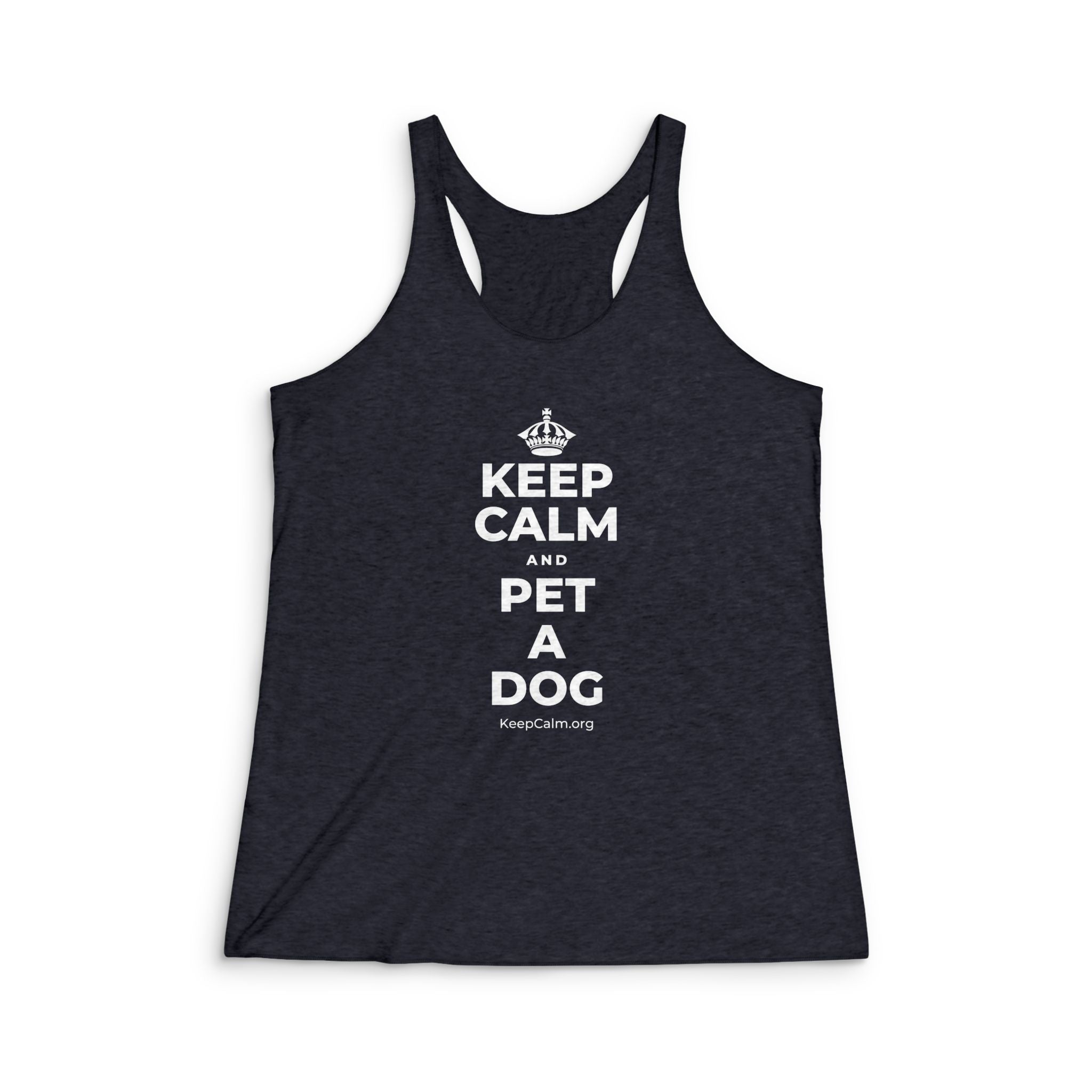 KEEP CALM AND PET A DOG Women's Racerback Tank