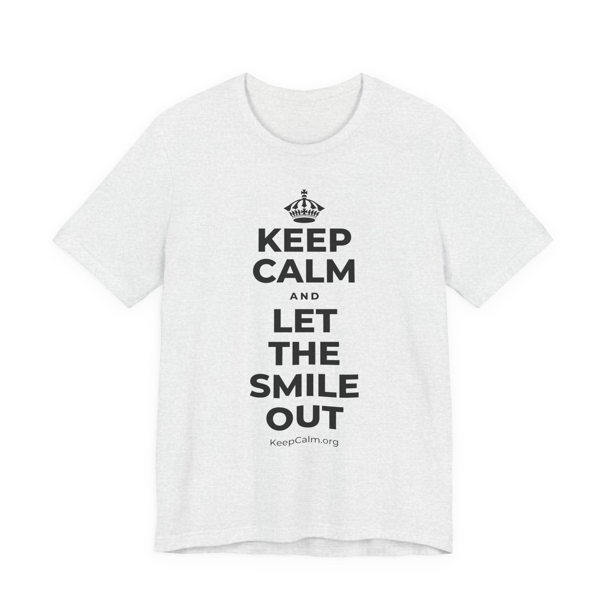 KEEP CALM AND LET THE SMILE OUT T-Shirt (Soft Cream–Heather Mauve)