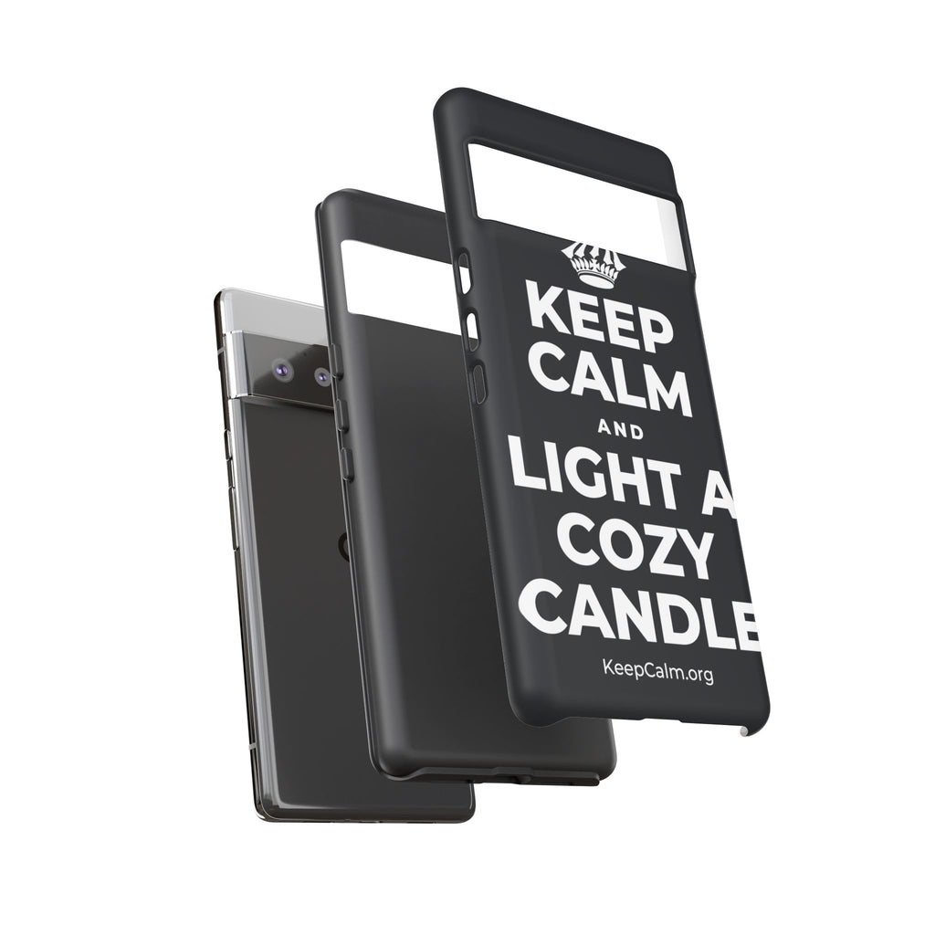 KEEP CALM AND LIGHT A COZY CANDLE Phone Case (Dark)