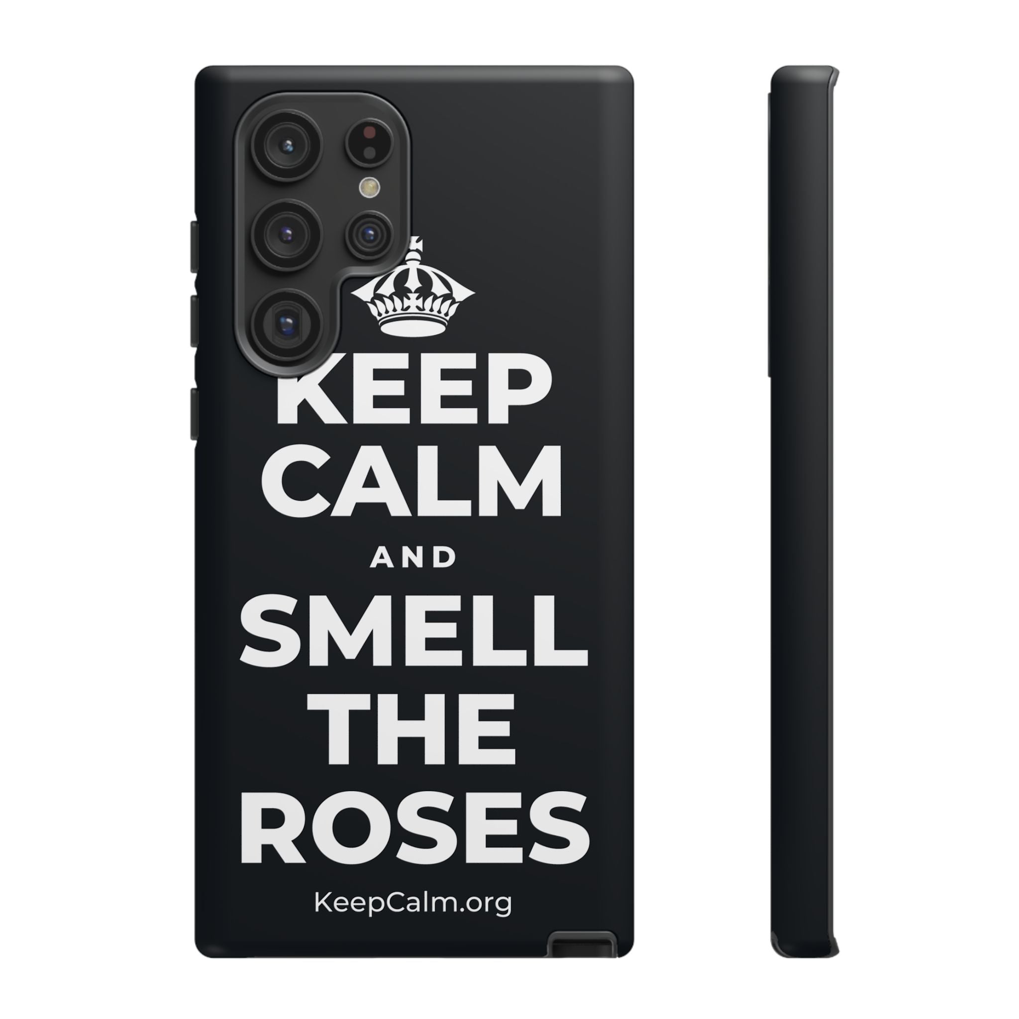 KEEP CALM AND SMELL THE ROSES Phone Case (Dark)