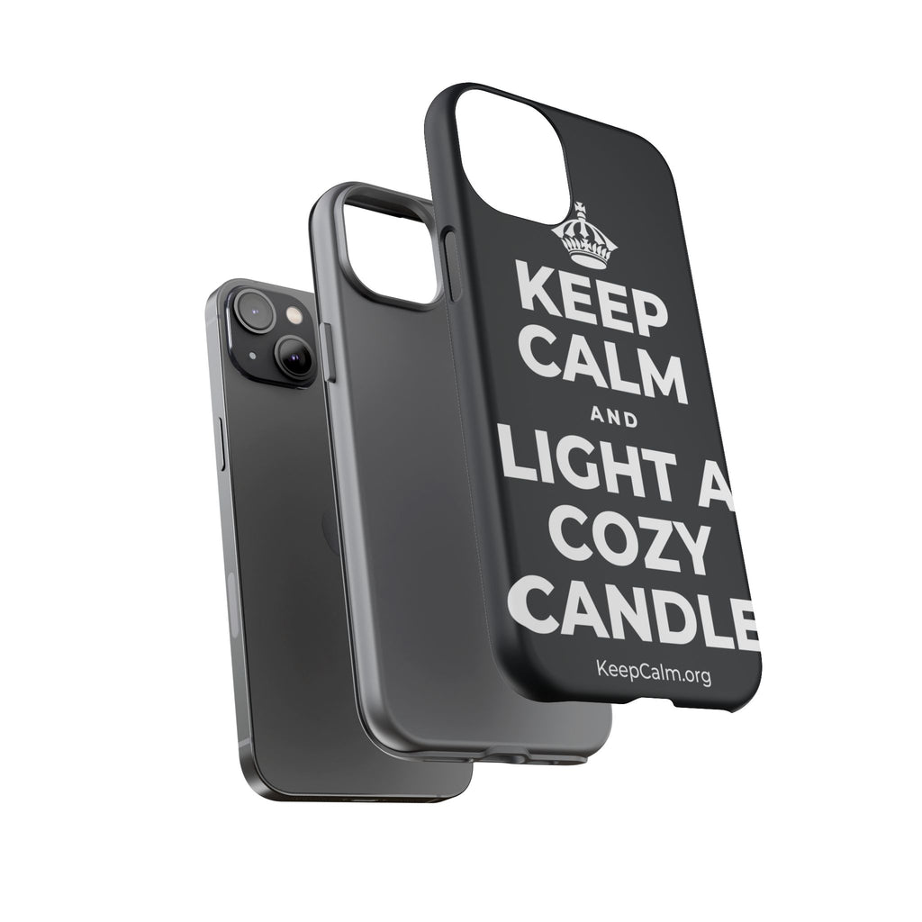 KEEP CALM AND LIGHT A COZY CANDLE Phone Case (Dark)