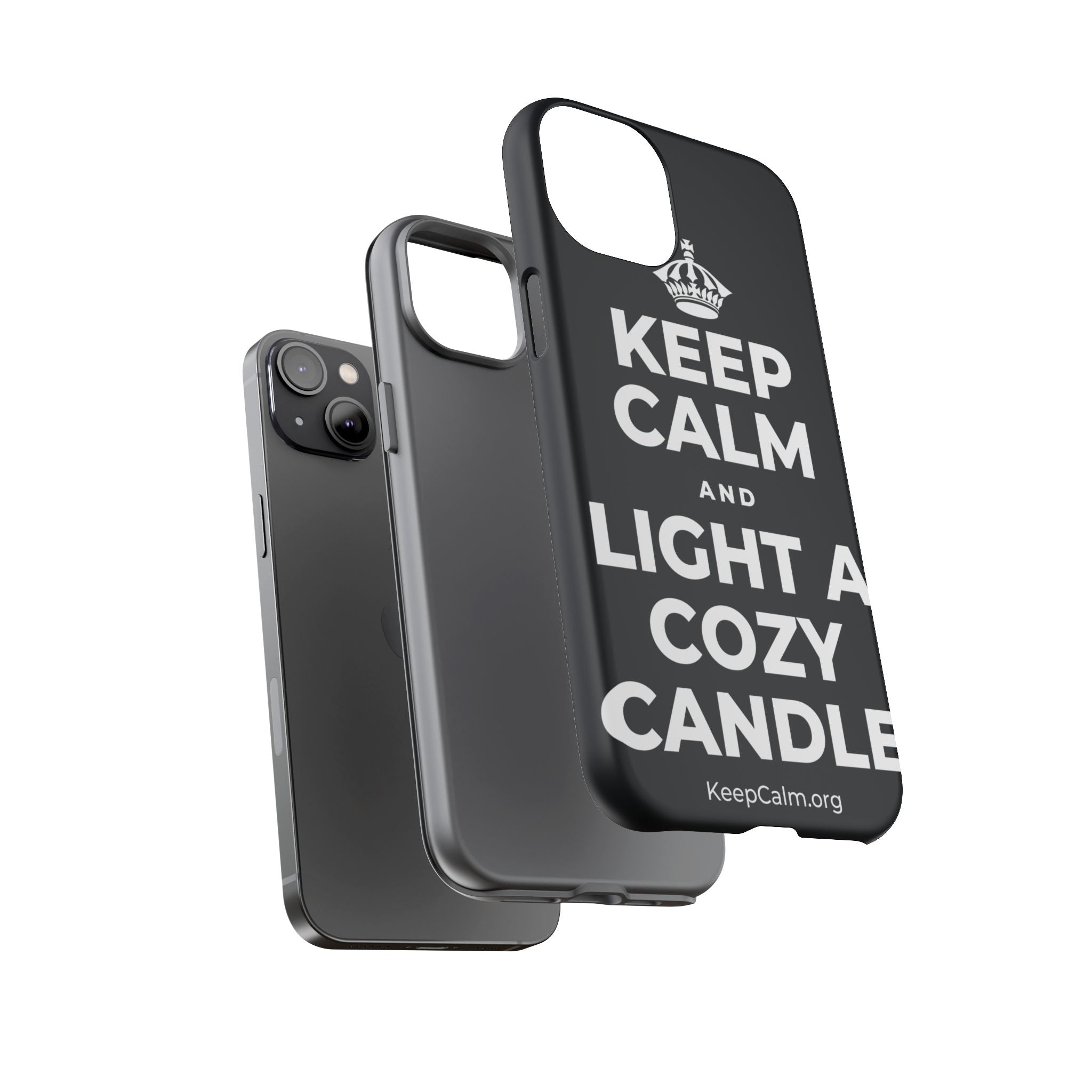 KEEP CALM AND LIGHT A COZY CANDLE Phone Case (Dark)