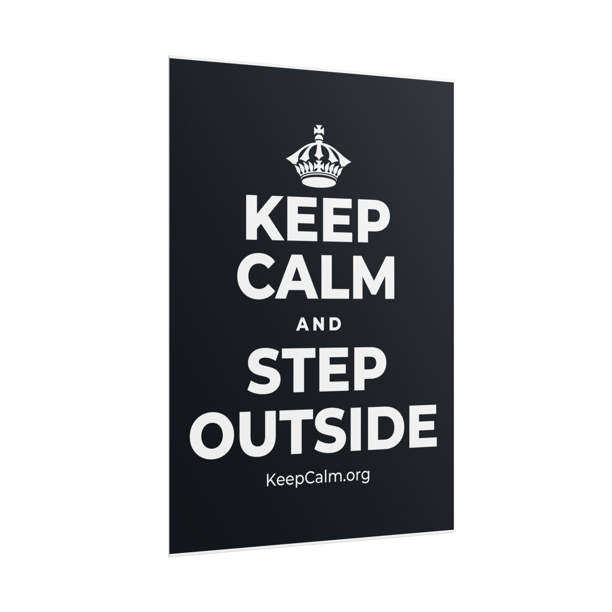 KEEP CALM AND STEP OUTSIDE Poster (Dark)