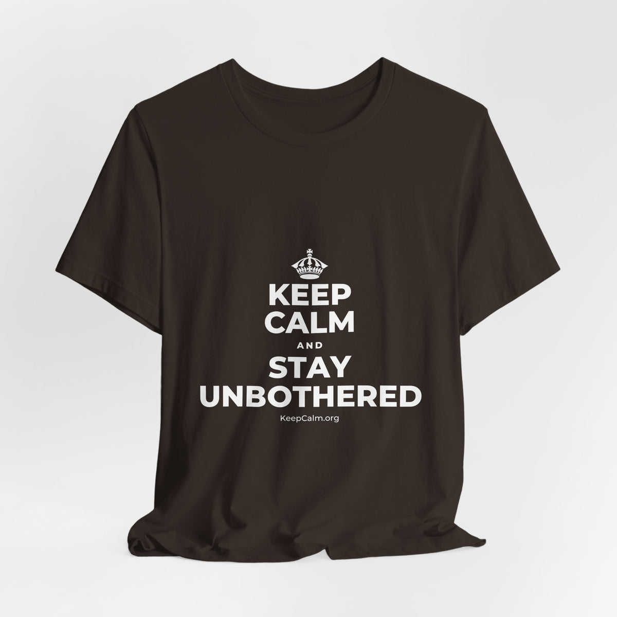 KEEP CALM AND STAY UNBOTHERED T-Shirt (Soft Cream–Heather Mauve)