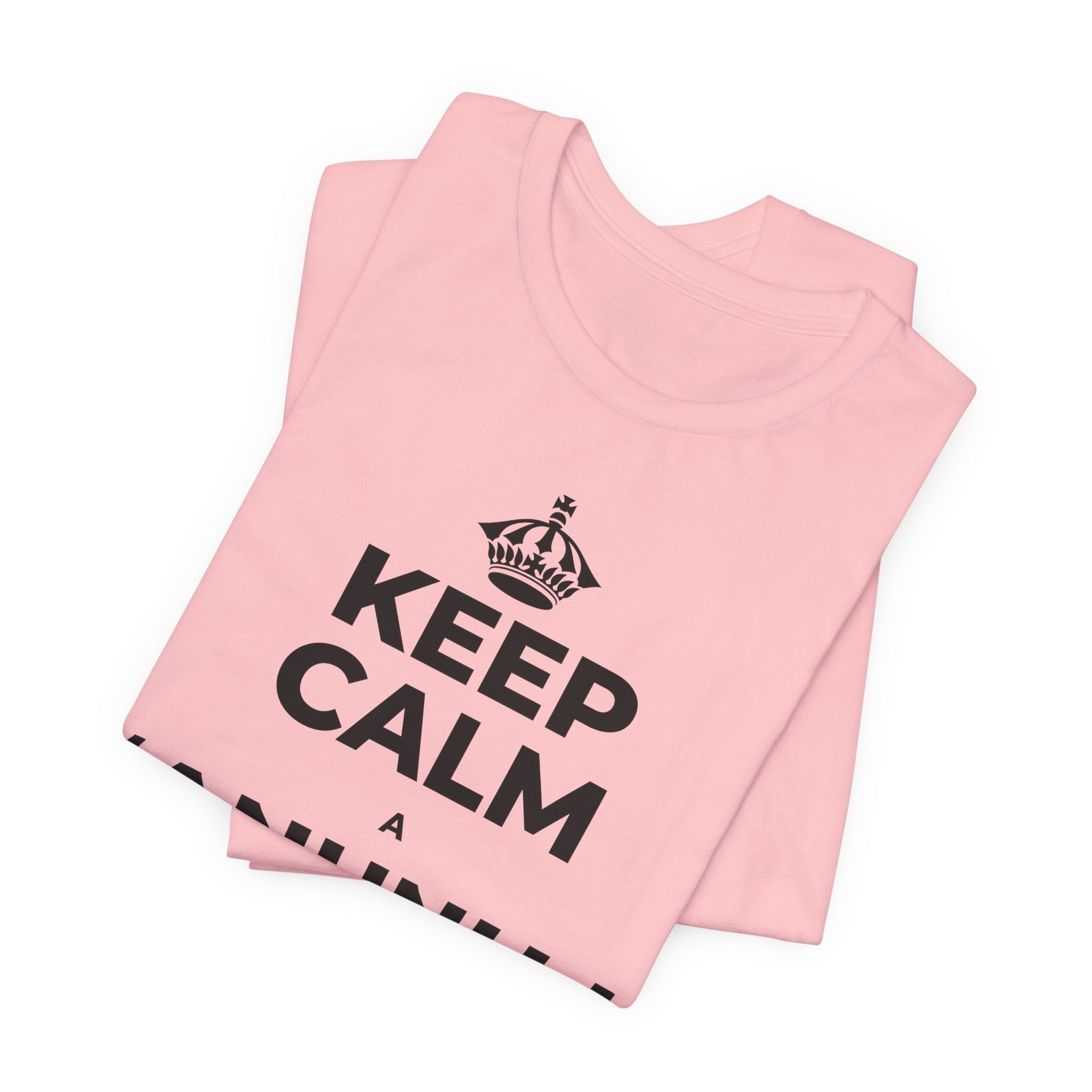 KEEP CALM A ʻANUNU I KEKAHI MANAWA T-Shirt (White–Asphalt)