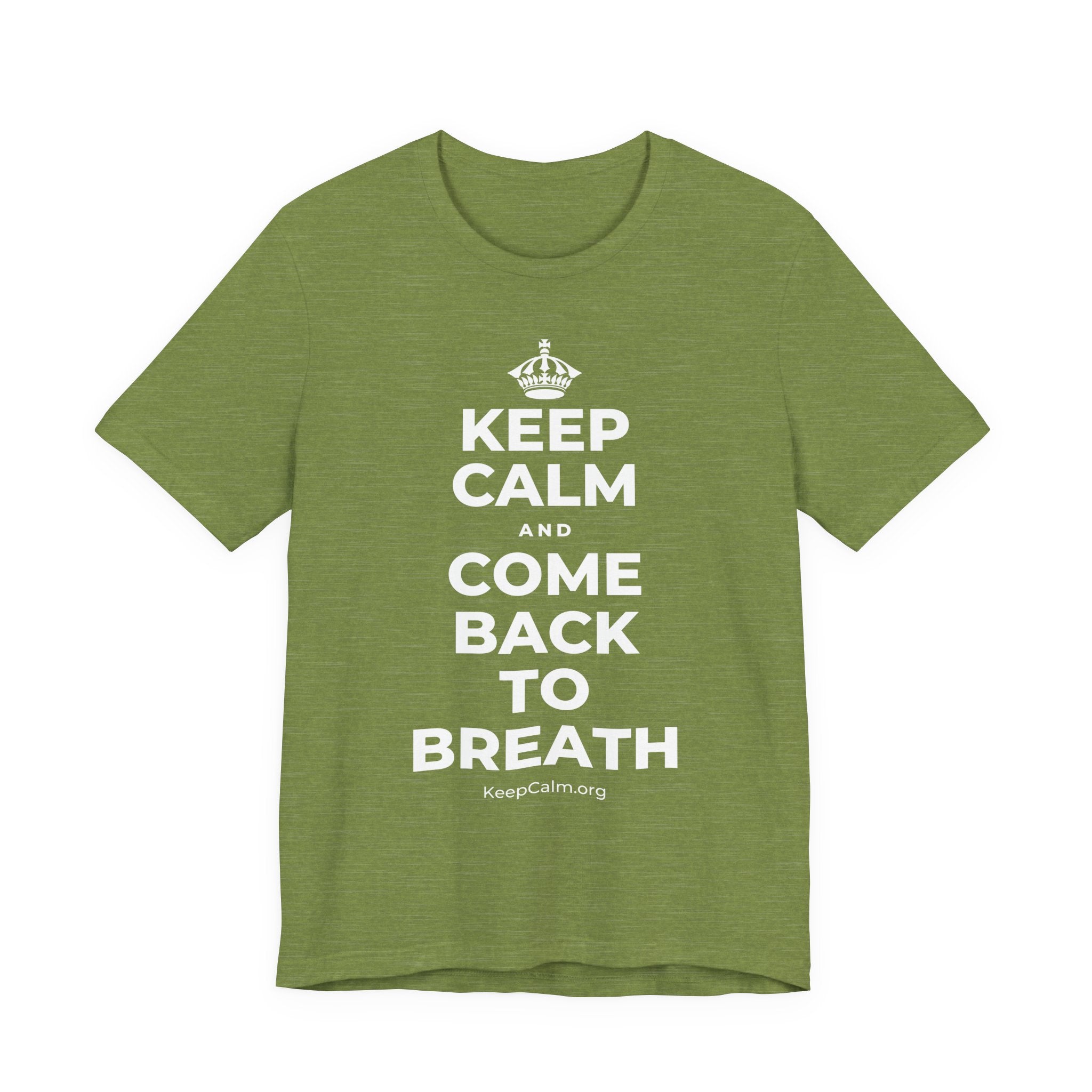 KEEP CALM AND COME BACK TO BREATH T-Shirt (Baby Blue–Silver)