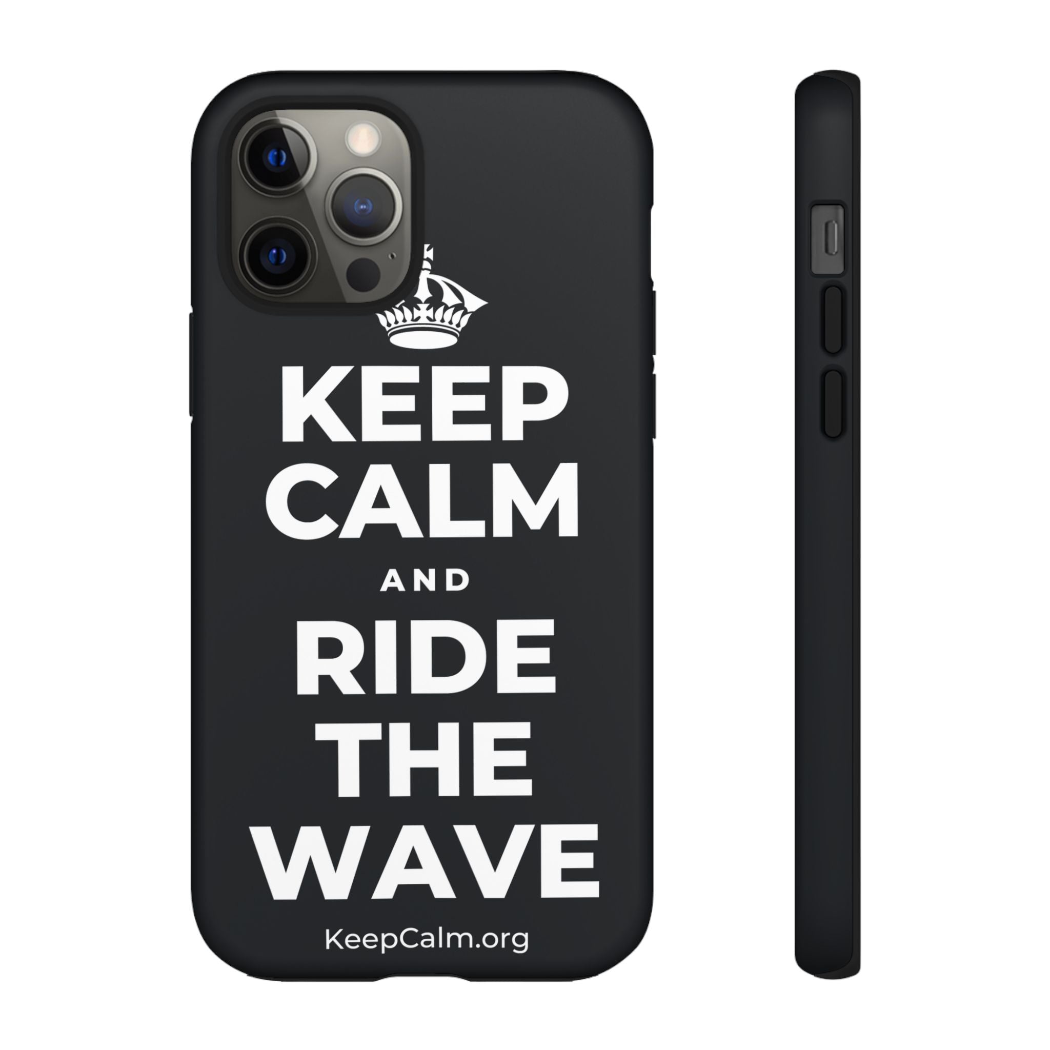 KEEP CALM AND RIDE THE WAVE Phone Case (Dark)