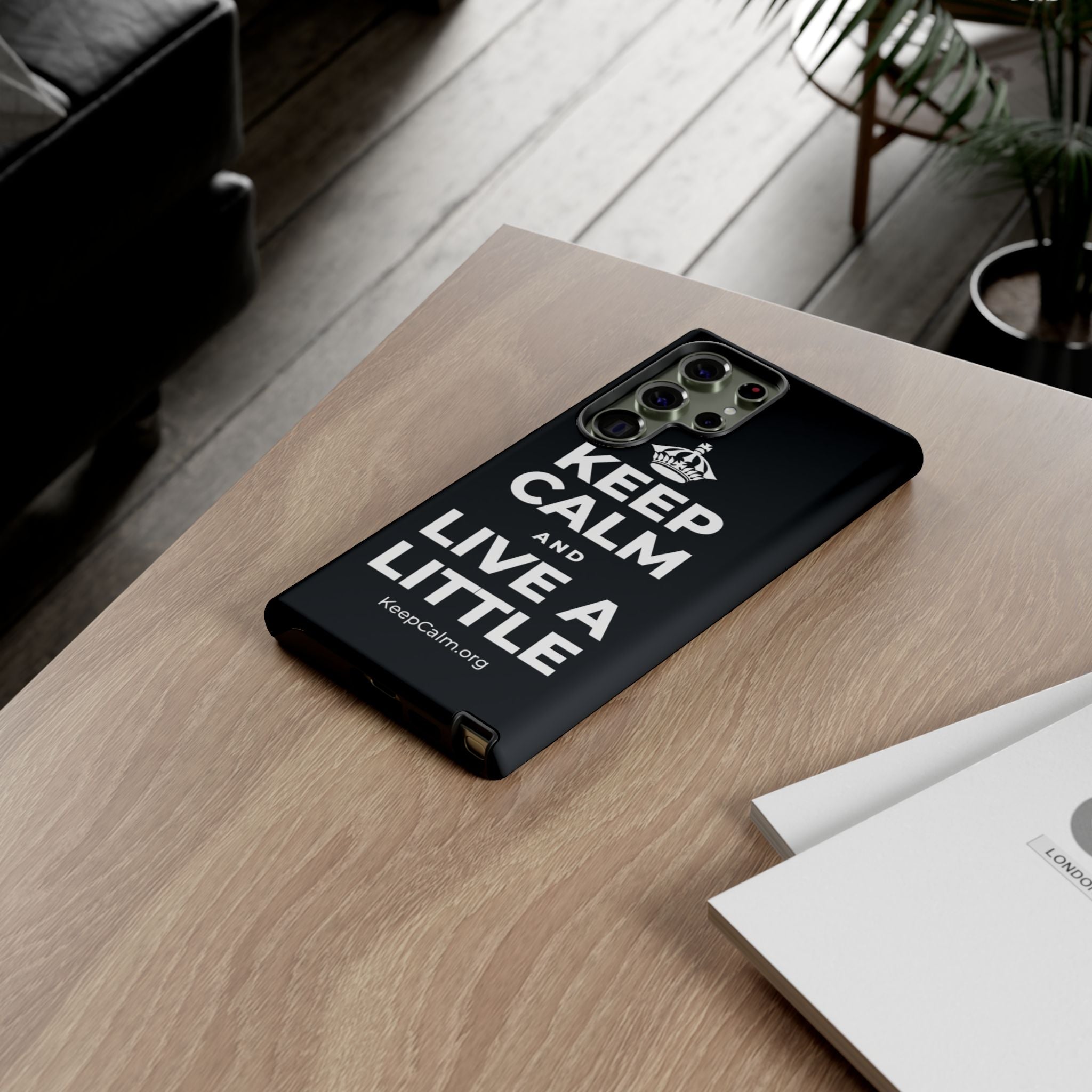 KEEP CALM AND LIVE A LITTLE Phone Case (Dark)