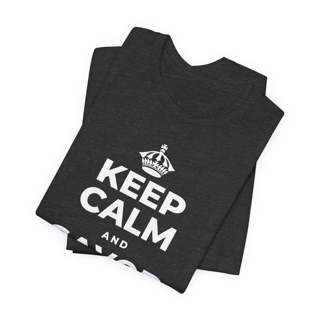 KEEP CALM AND SAVOR THE SIMPLE T-Shirt (White–Asphalt)