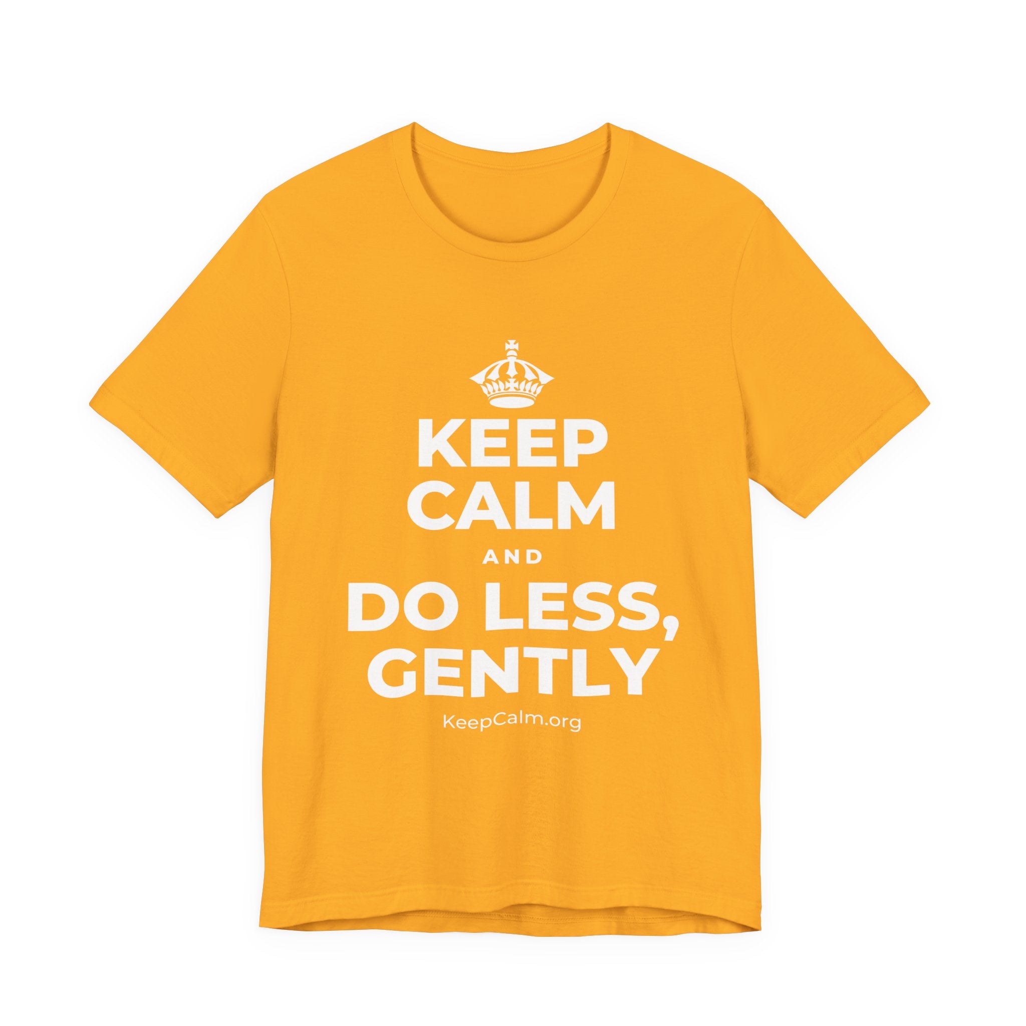 KEEP CALM AND DO LESS, GENTLY T-Shirt (Baby Blue–Silver)