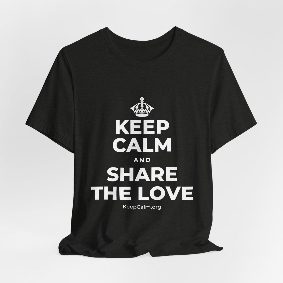 KEEP CALM AND SHARE THE LOVE T-Shirt (Soft Cream–Heather Mauve)