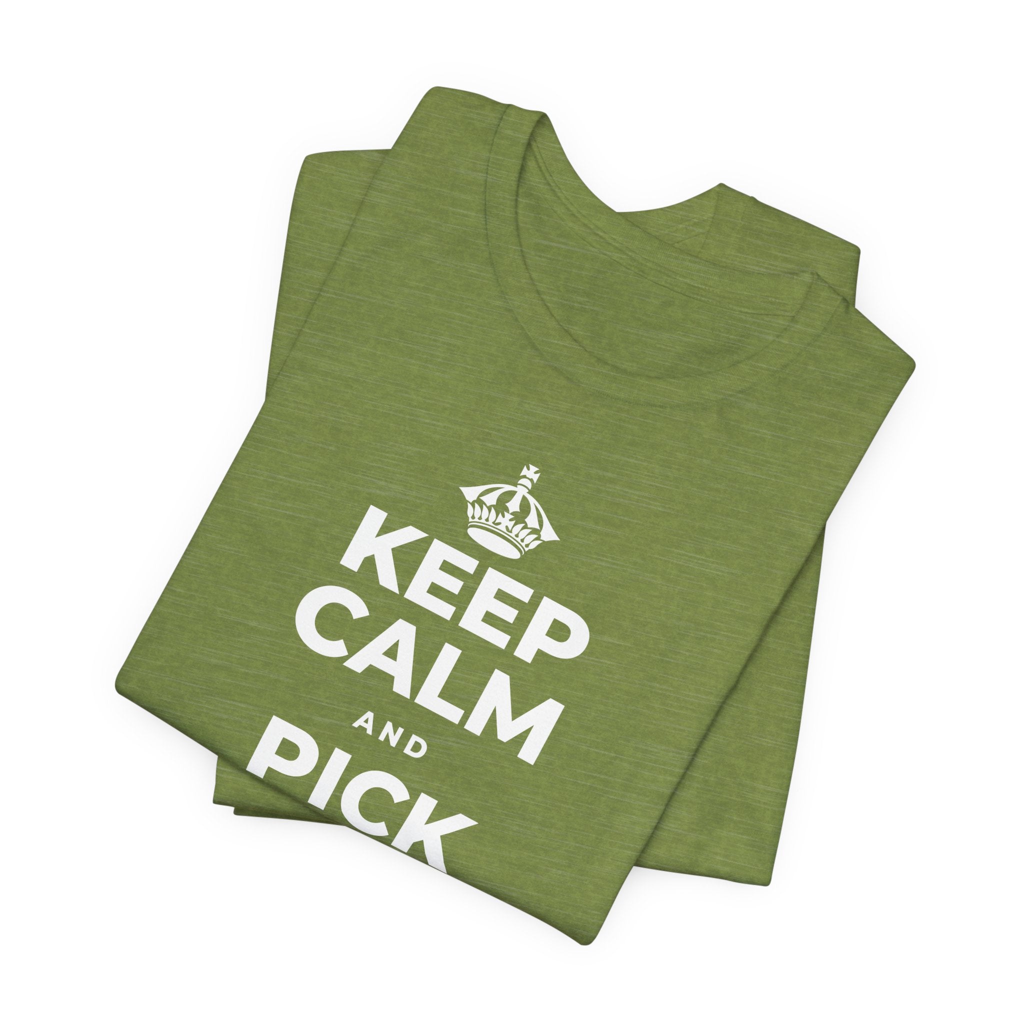 KEEP CALM AND PICK JUST ONE THING T-Shirt (Baby Blue–Silver)