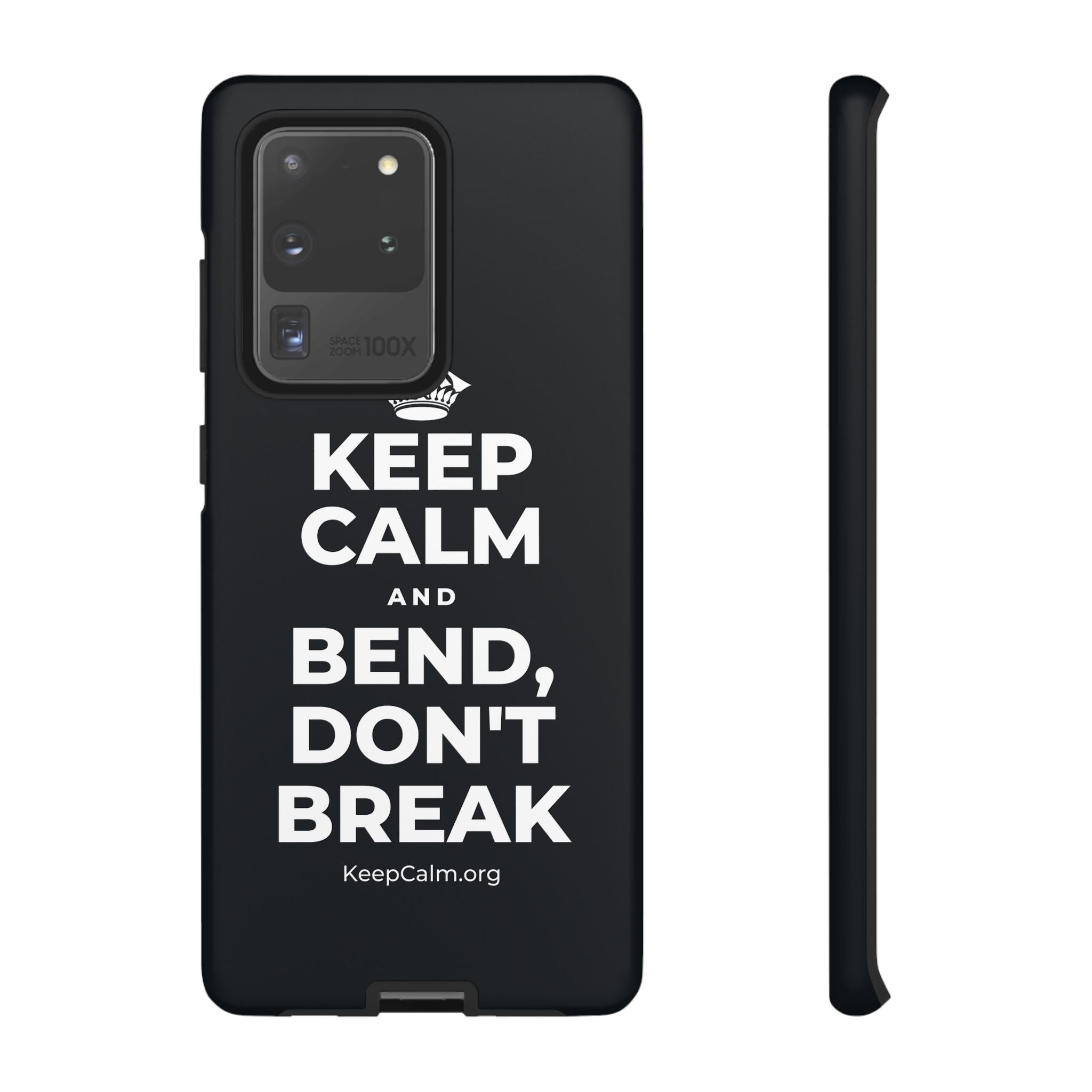 KEEP CALM AND BEND, DON'T BREAK Phone Case (Dark)