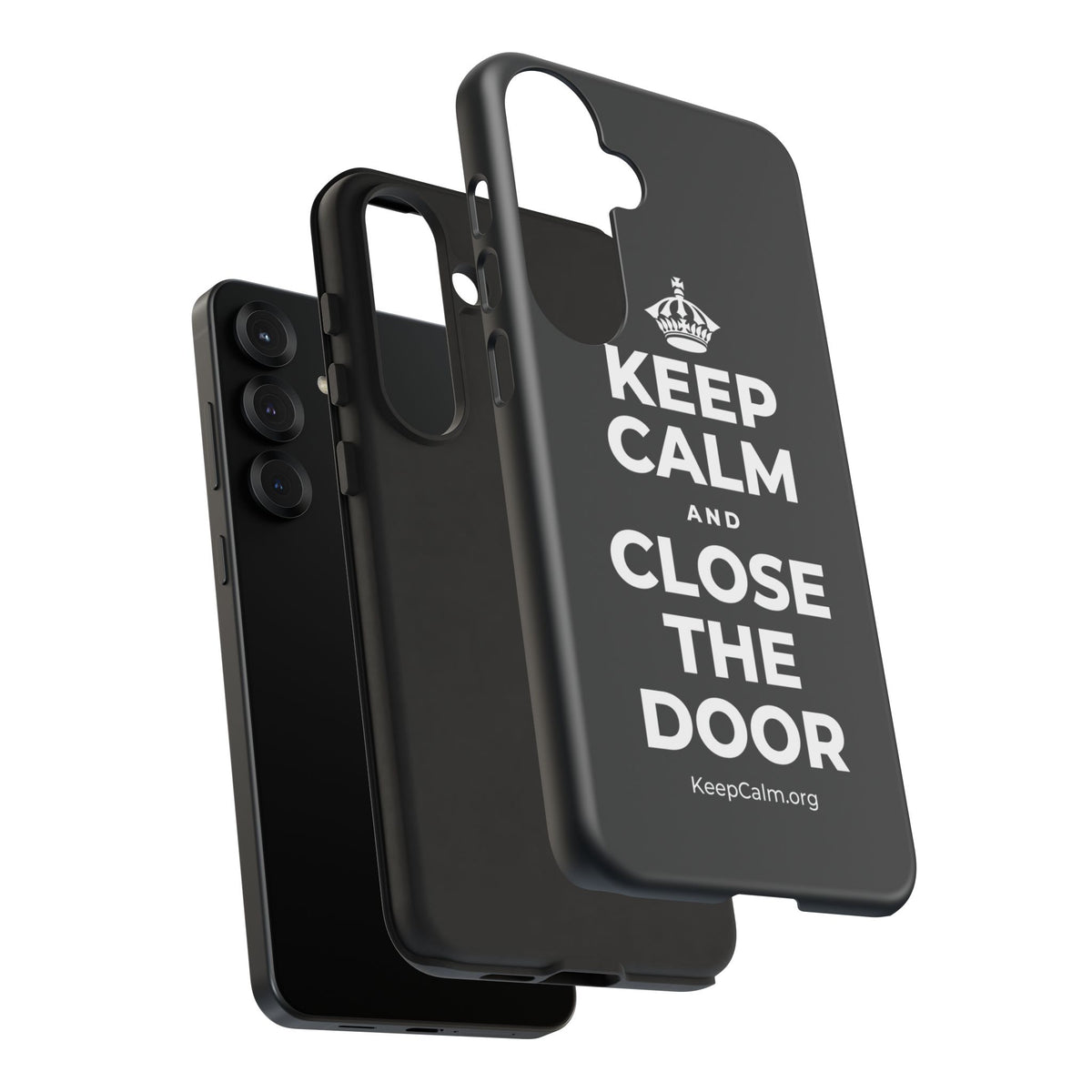KEEP CALM AND CLOSE THE DOOR Phone Case (Dark)